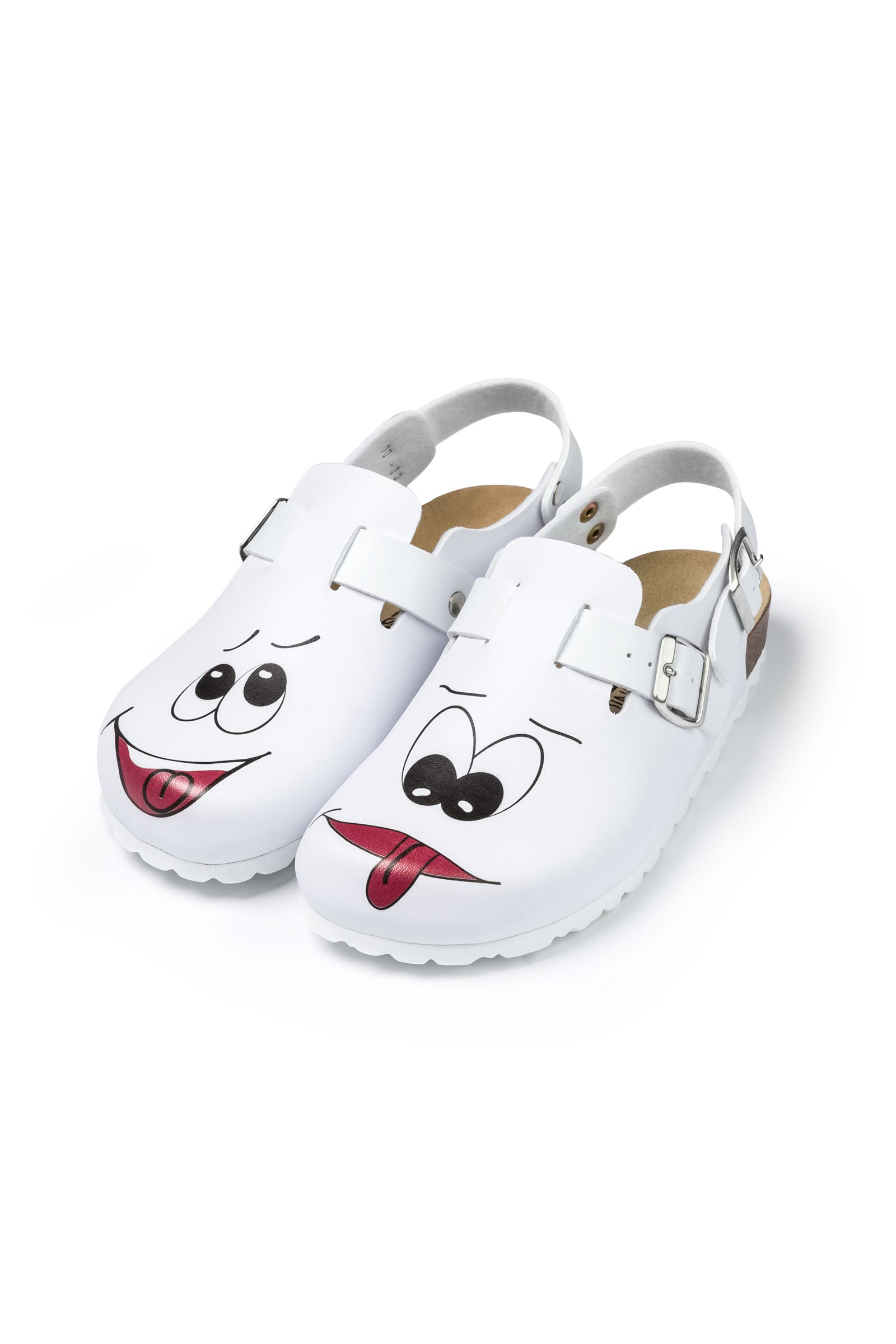 Damen Clog - Motivdruck - weiss/bunt