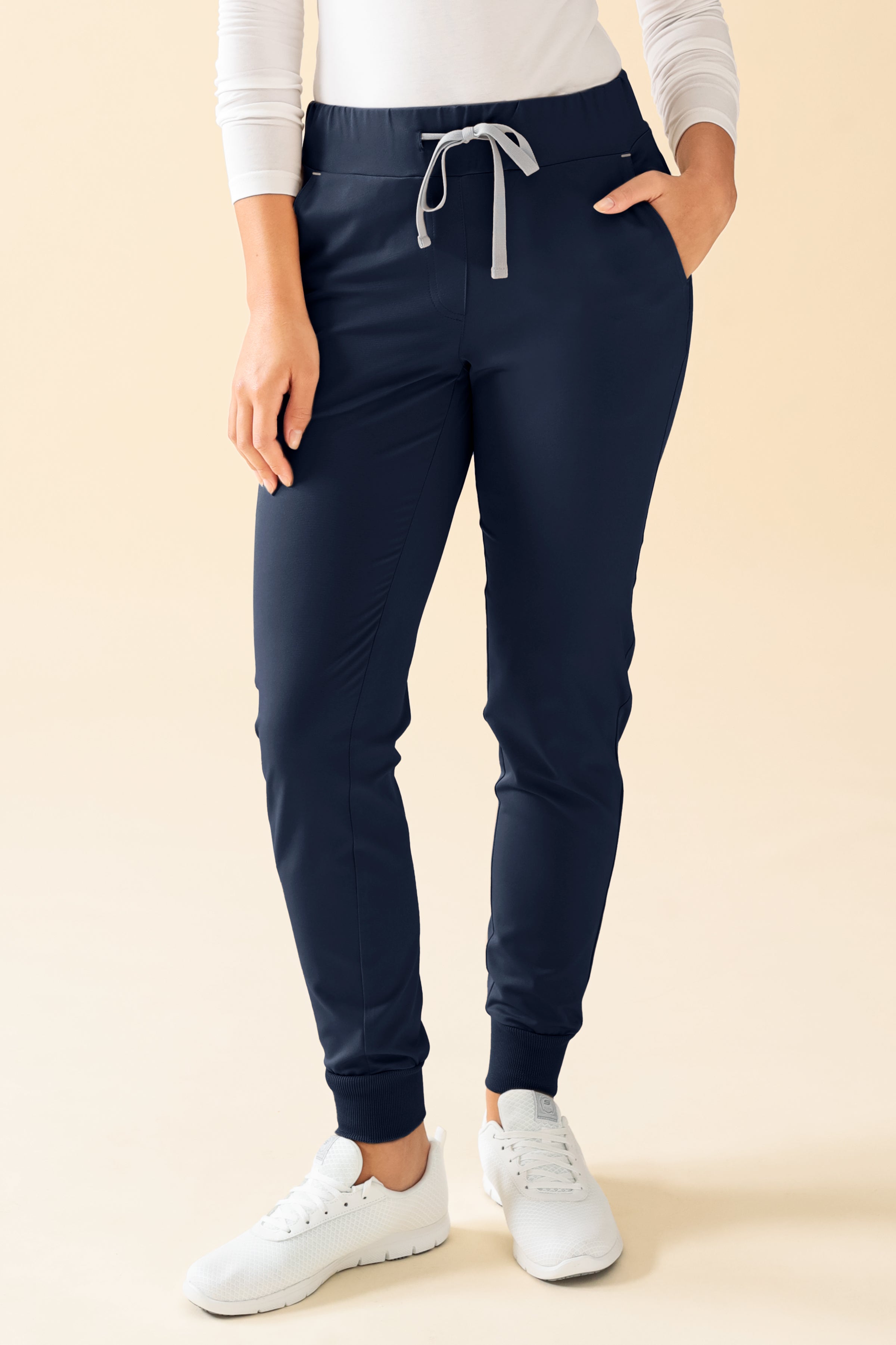 KAERE Hose Damen - Saumbündchen ohne Beintaschen navy, Vue de face