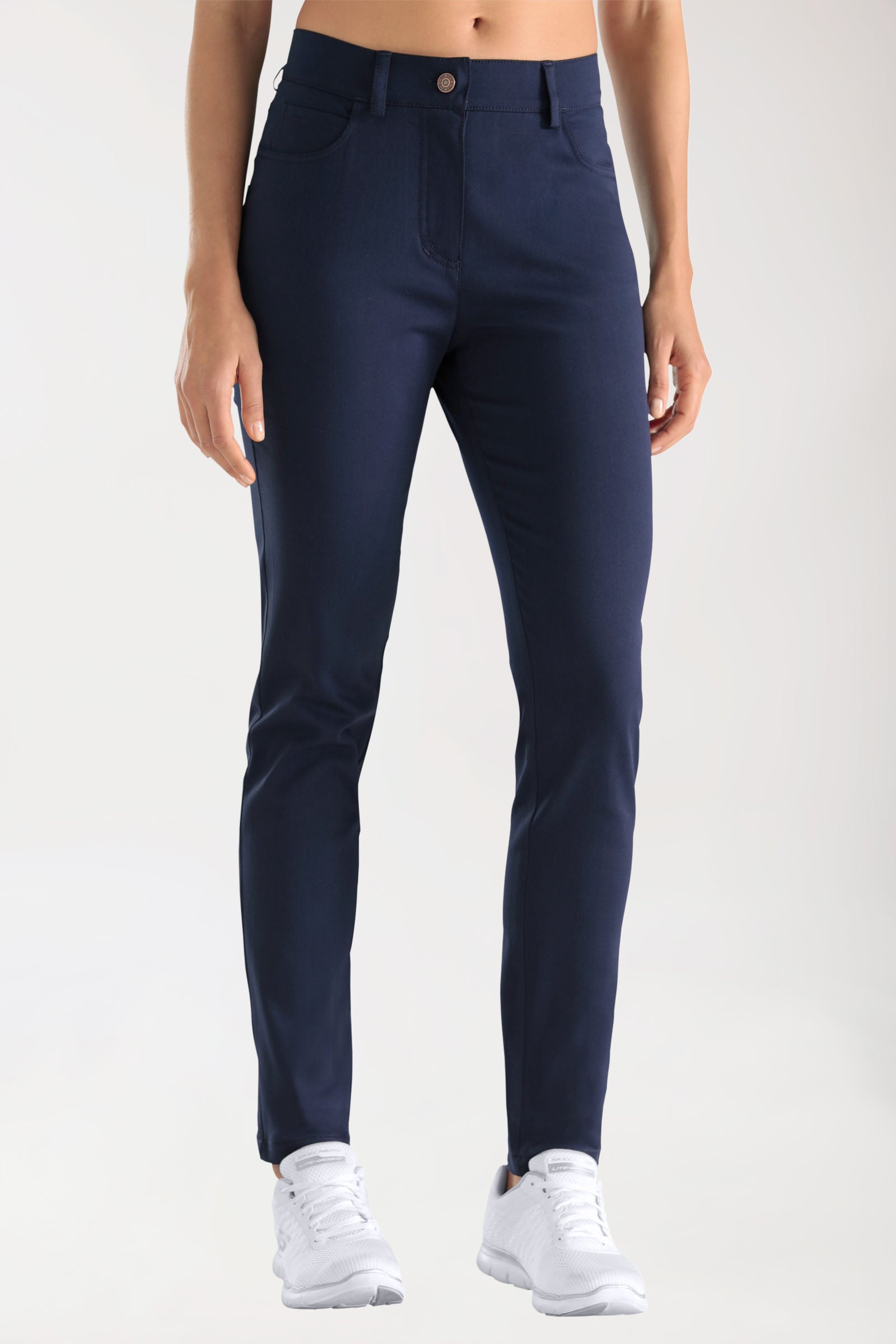 Stretch 5-Pocket Hose Damen - schlankes Bein navy