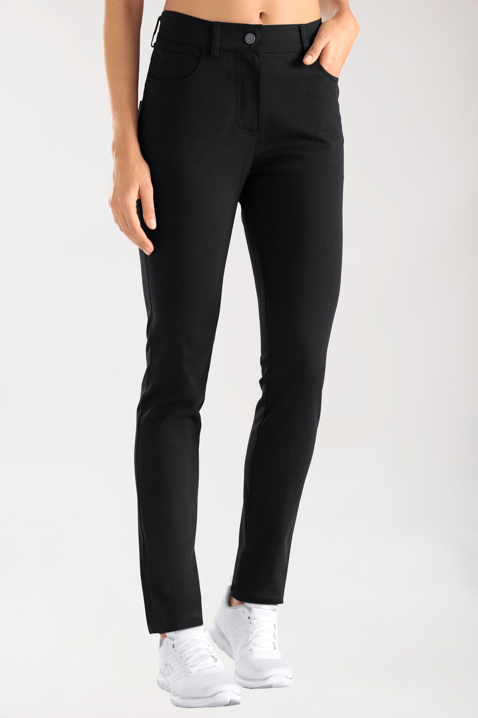 Stretch 5-Pocket Hose Damen - schlankes Bein schwarz