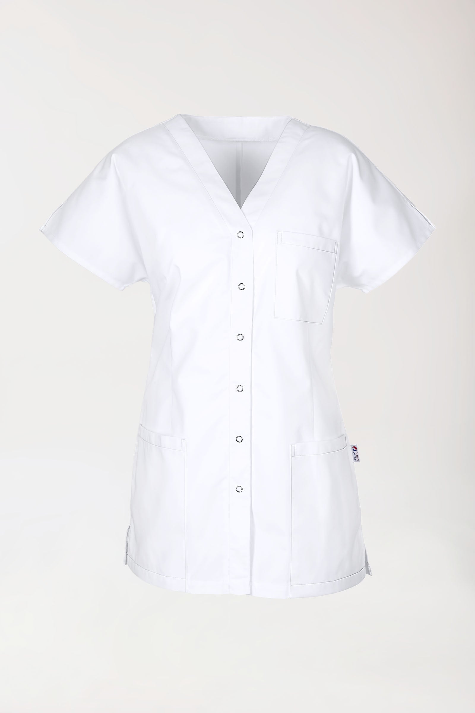 JUST STRONG Kasack Damen - durchgeknöpft weiss, Vorderansicht