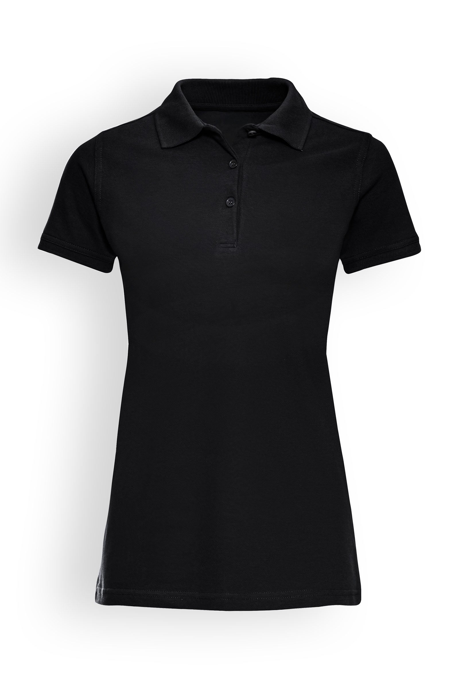 Poloshirt für Damen Schwarz, Vorderansicht
