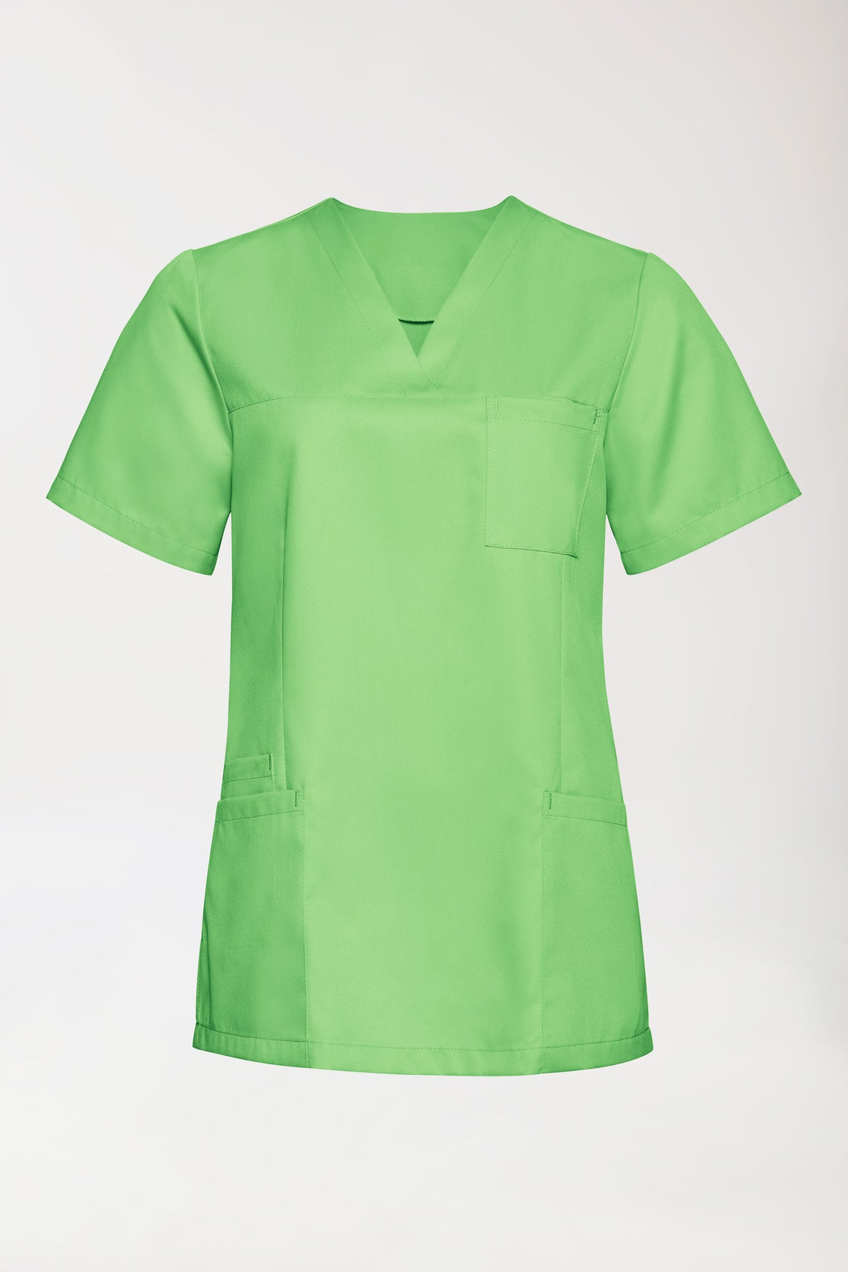 TENCEL™ Schlupfkasack Damen - V-Ausschnitt apfelgrün, Vorderansicht