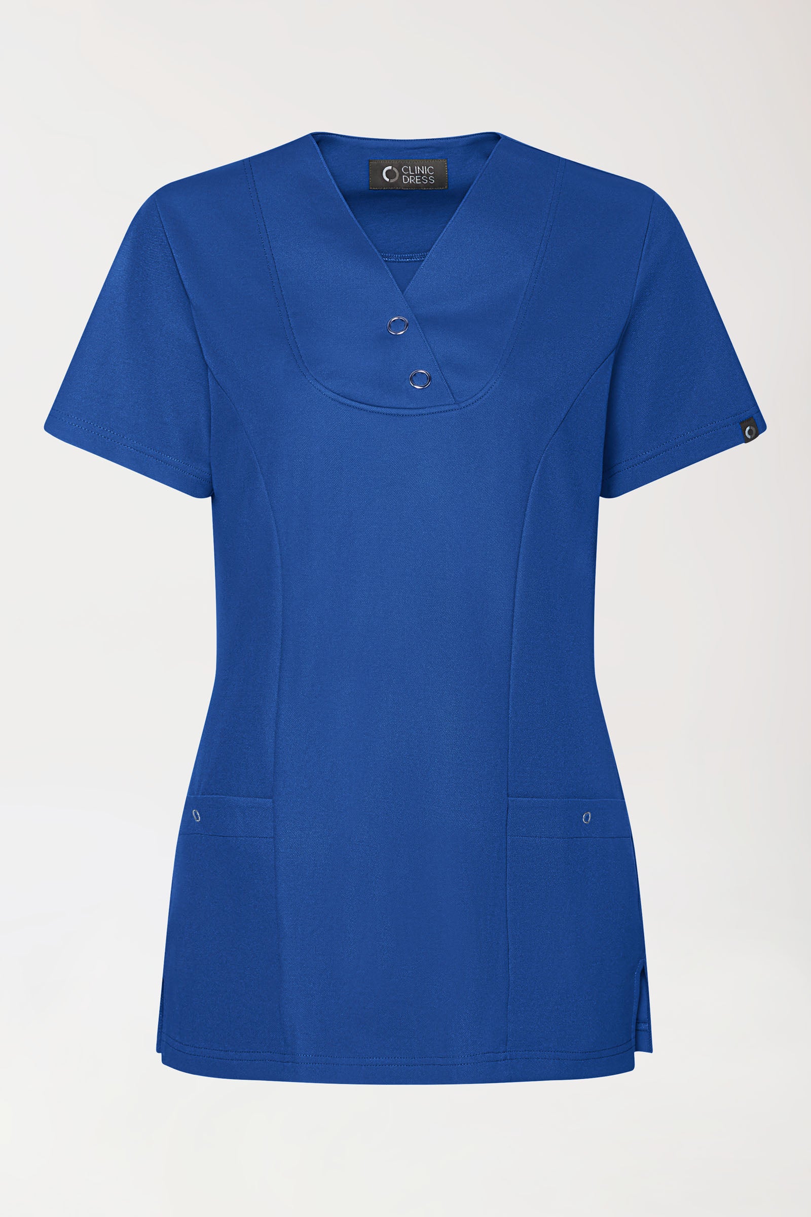 COMFY FLEX Stretch Schlupfkasack Damen - mit Druckknöpfen königsblau, Vue de face