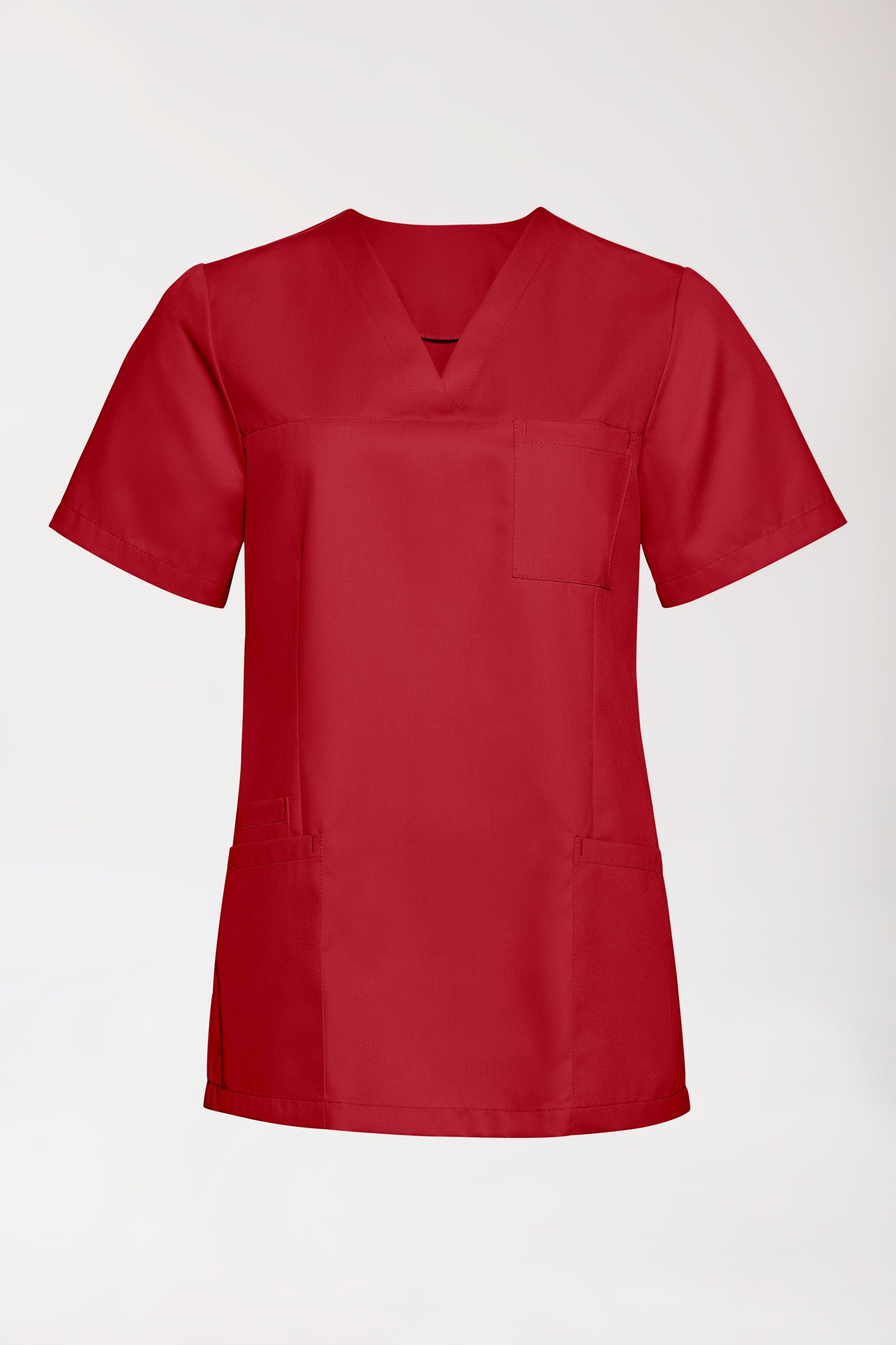 TENCEL™ Schlupfkasack Damen - V-Ausschnitt rot, Vorderansicht