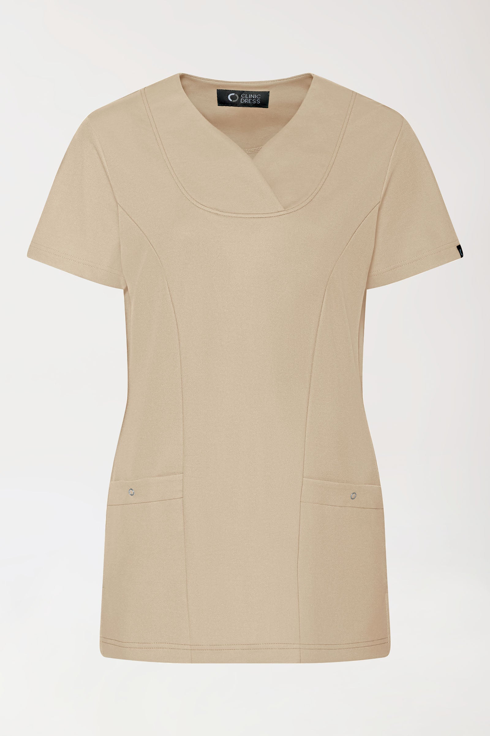 COMFY FLEX Stretch Schlupfkasack Damen - Herzausschnitt sand, Vue de face