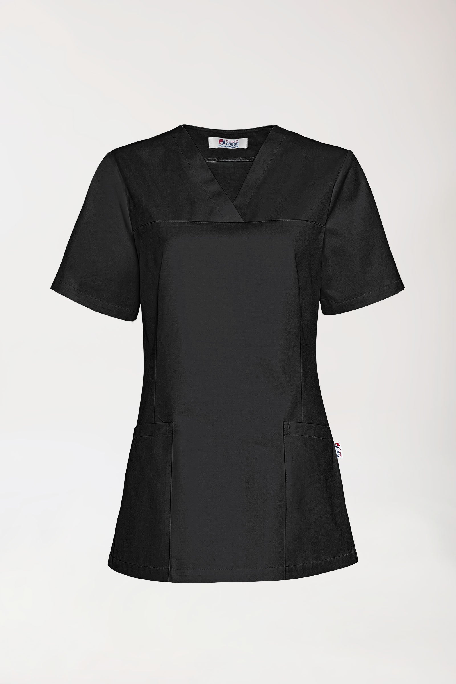 JUST STRONG Schlupfkasack Damen - V-Ausschnitt schwarz