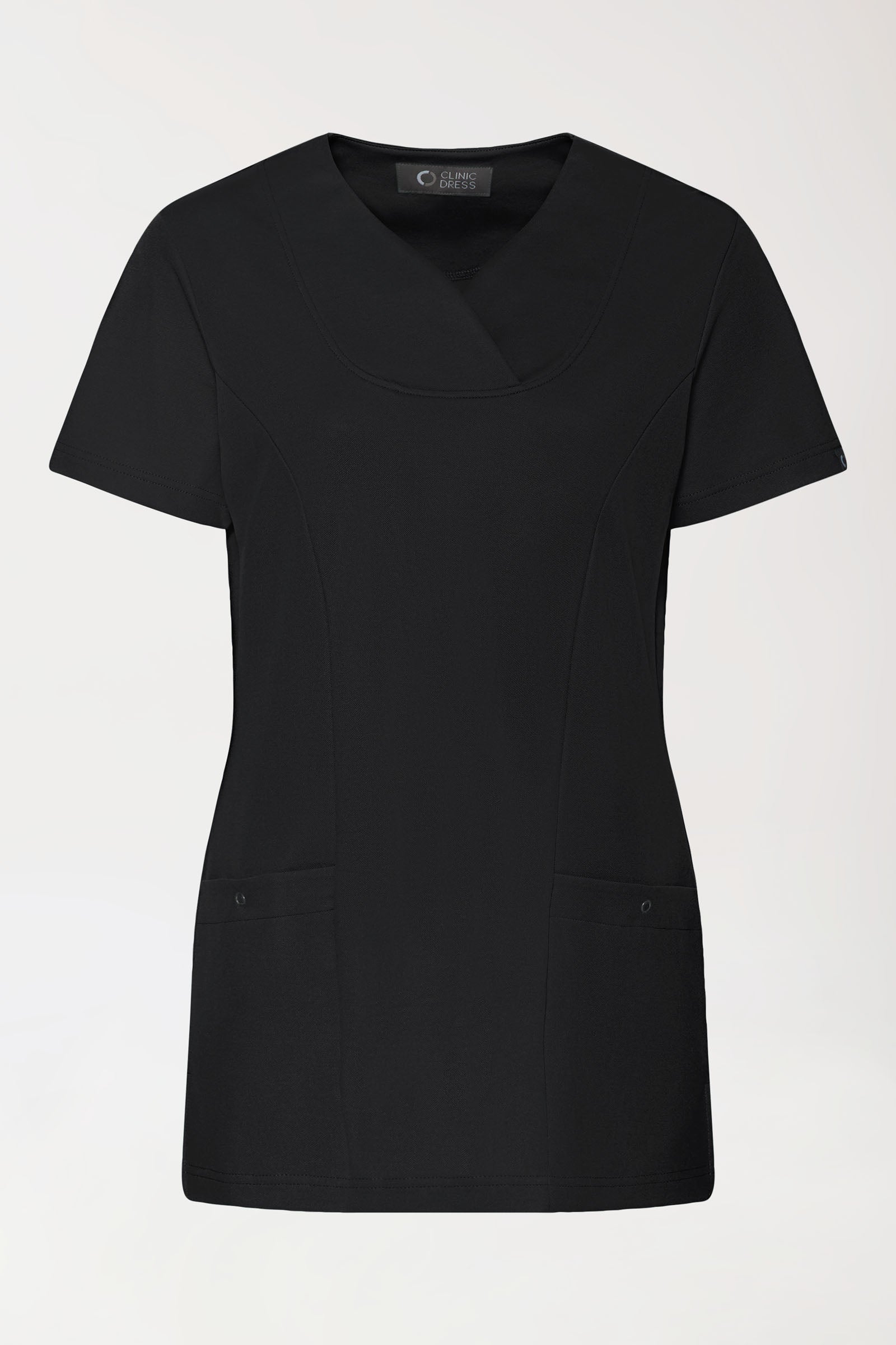 COMFY FLEX Stretch Schlupfkasack Damen - Herzausschnitt schwarz, Vue de face