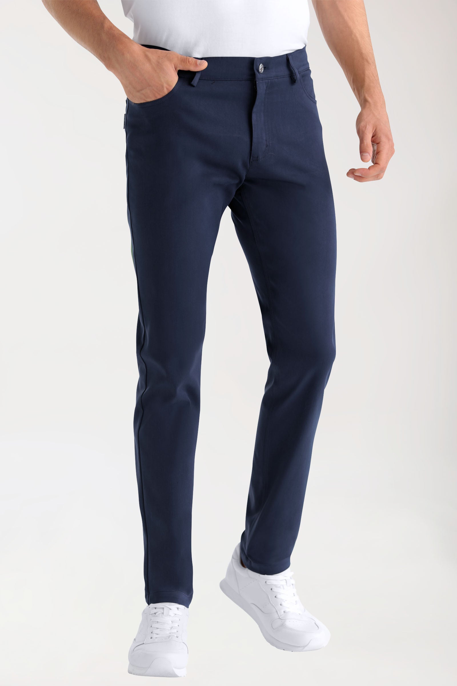 Stretch 5-Pocket Hose Herren - schlankes Bein navy