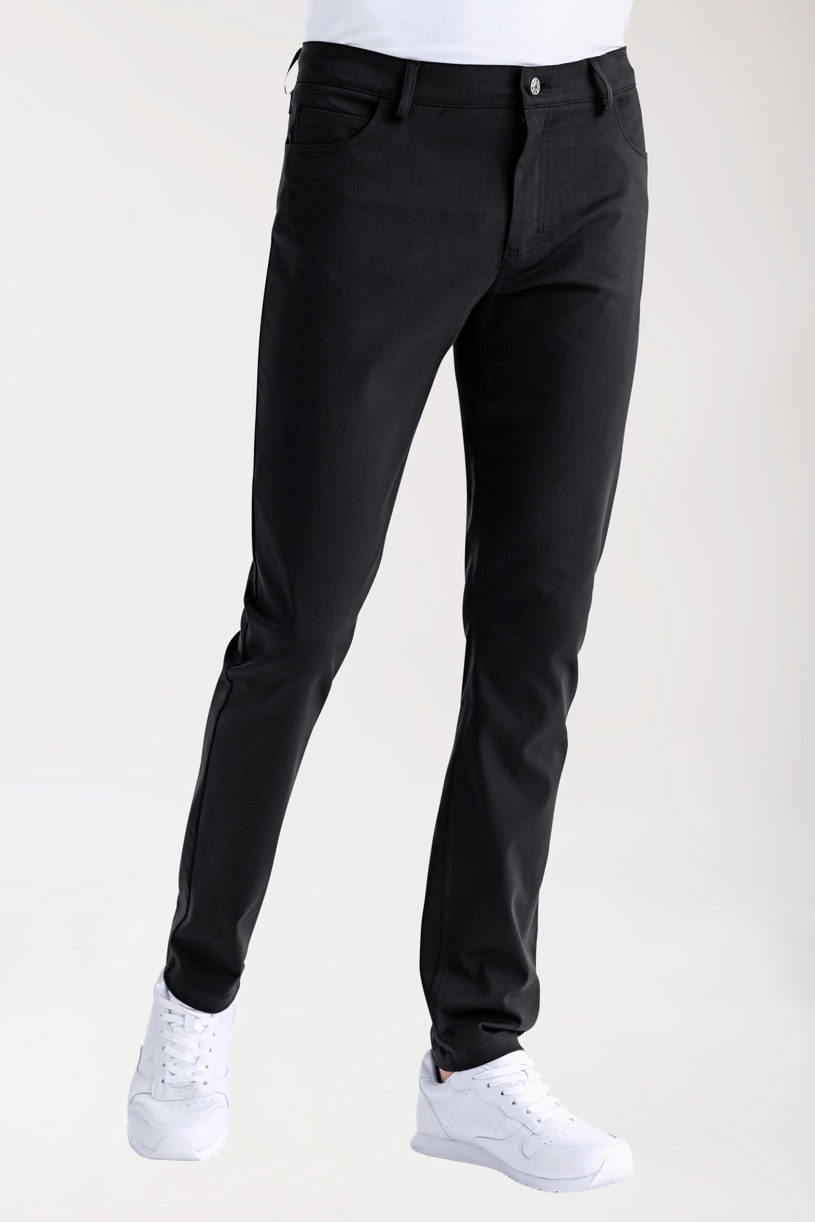 Stretch 5-Pocket Hose Herren - schlankes Bein schwarz