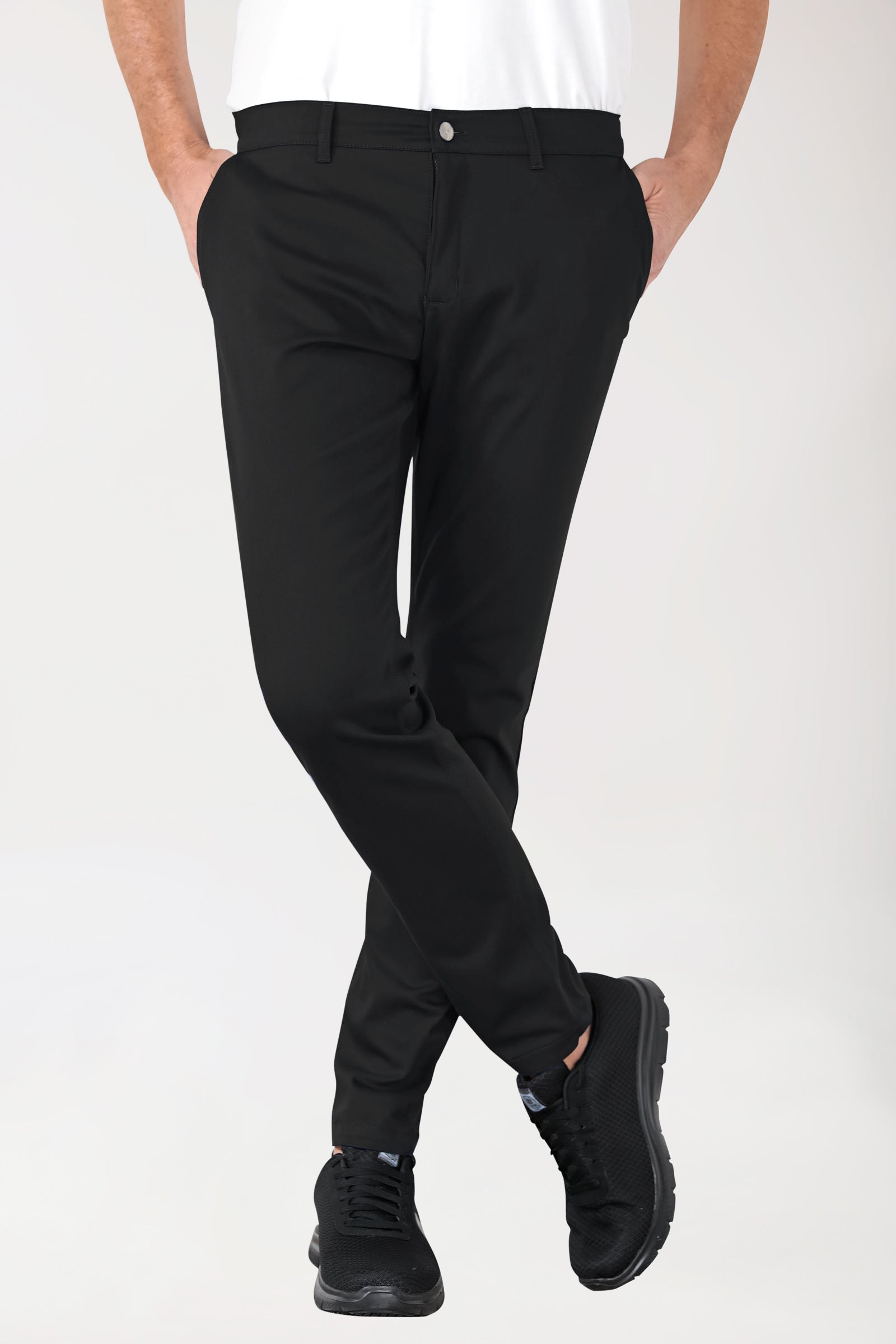 Stretch Hose Herren - Chino Style schwarz