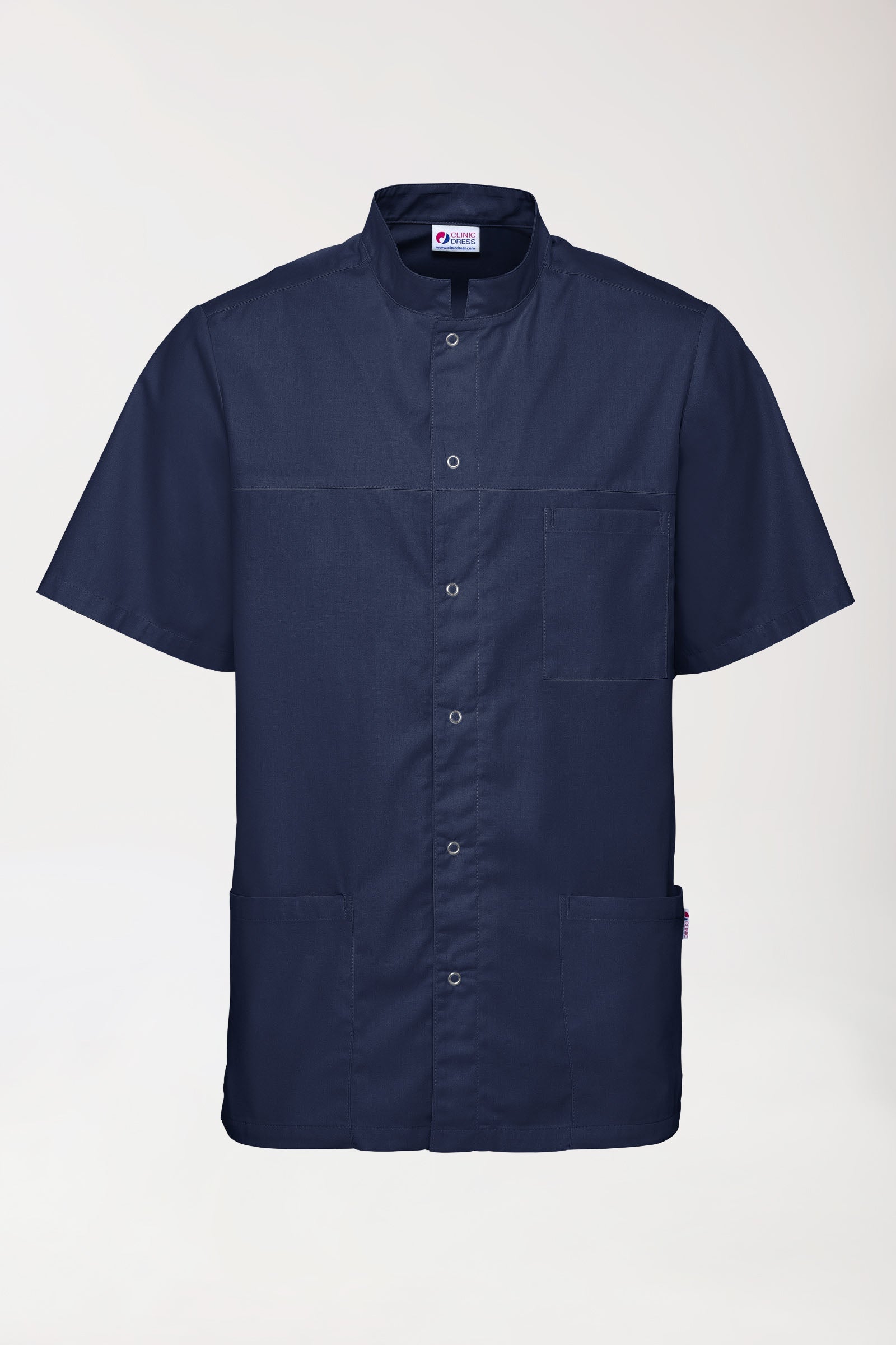 Stretch Kasack Herren - durchgeknöpft navy, Vue de face