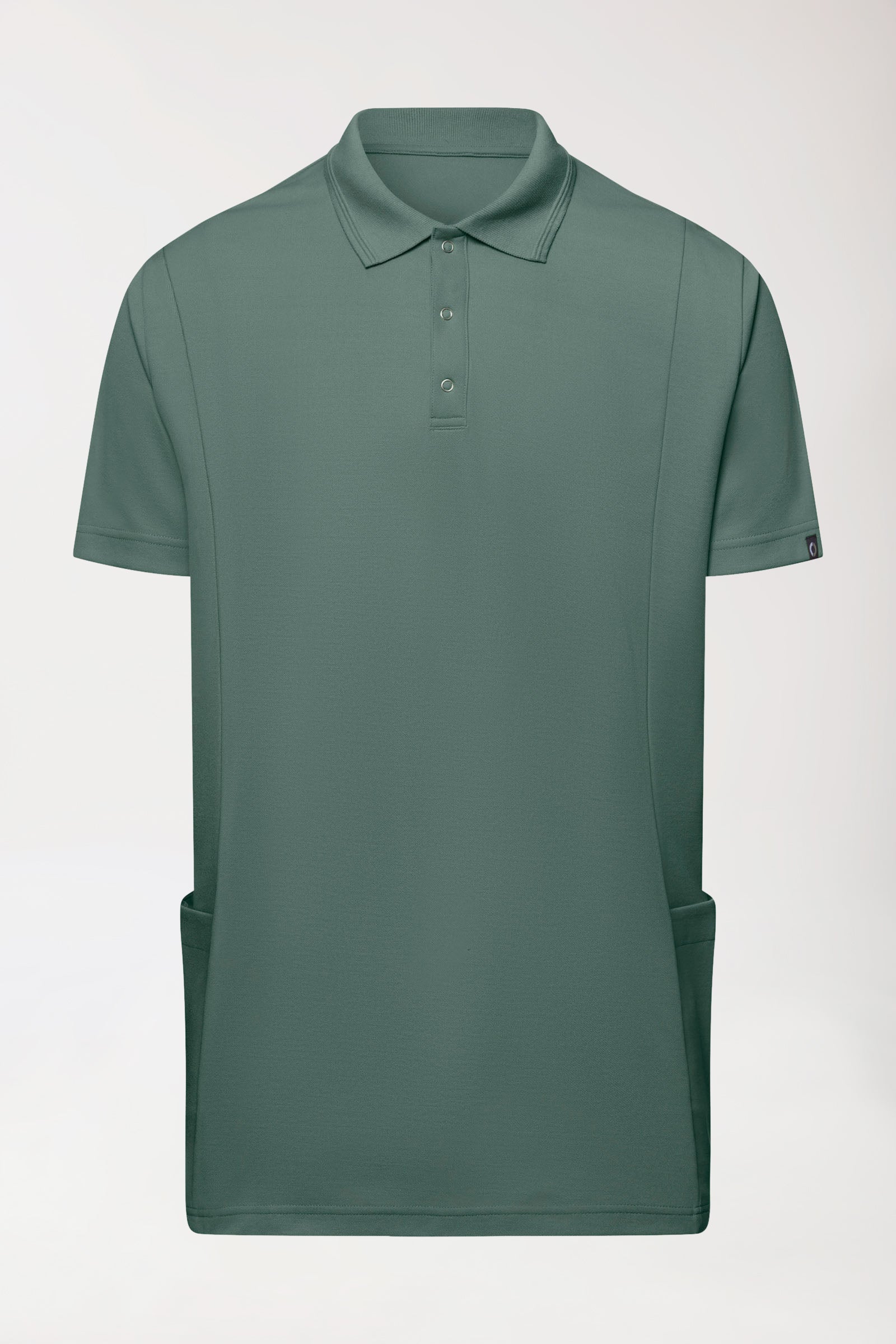 COMFY FLEX Stretch Schlupfkasack Herren - Polokragen dunkelgrün, Vue de face