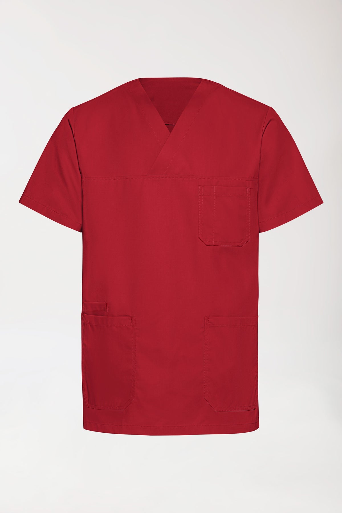 TENCEL™ Schlupfkasack Herren - V-Ausschnitt rot, Vue de face