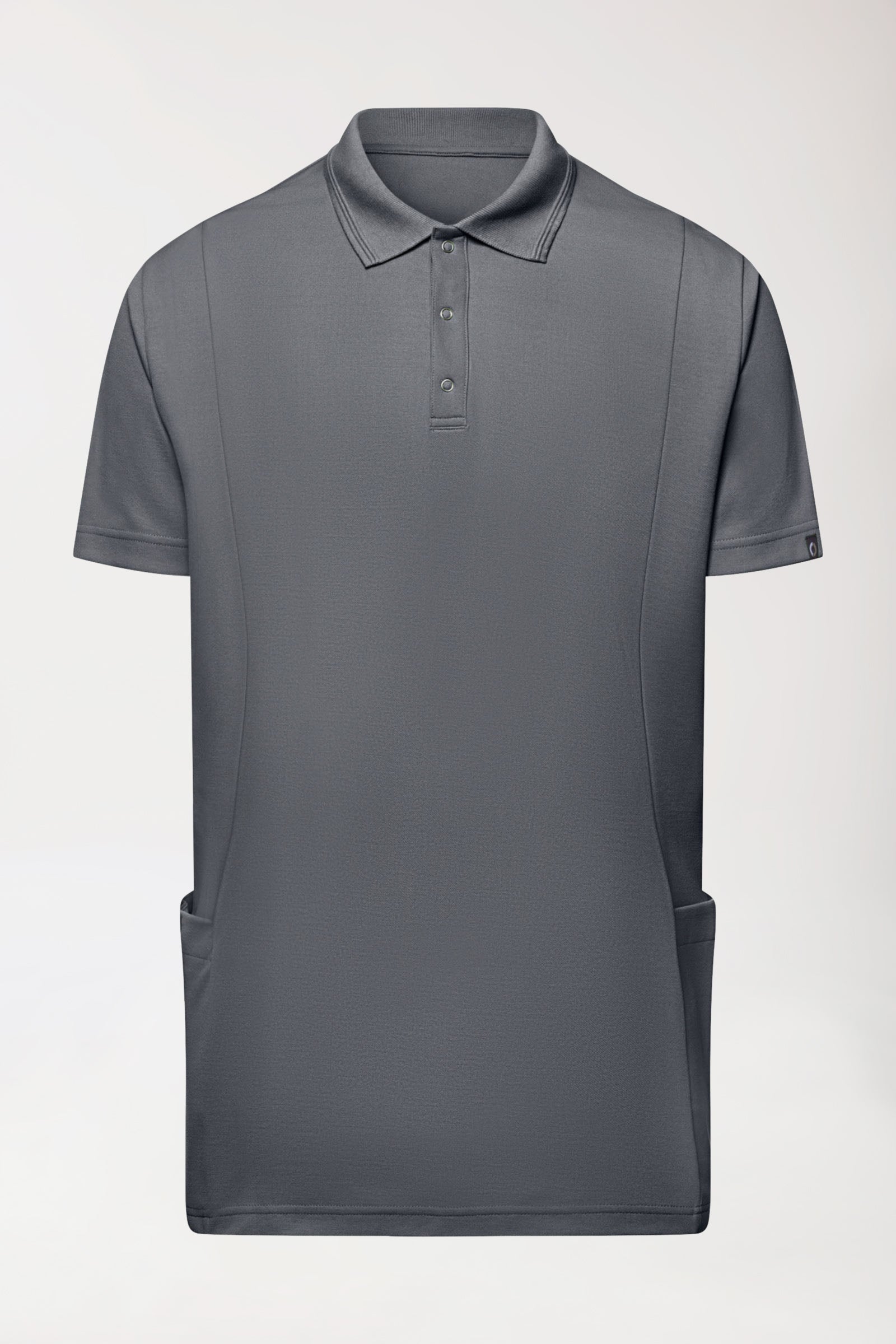 COMFY FLEX Stretch Schlupfkasack Herren - Polokragen steingrau, Vue de face