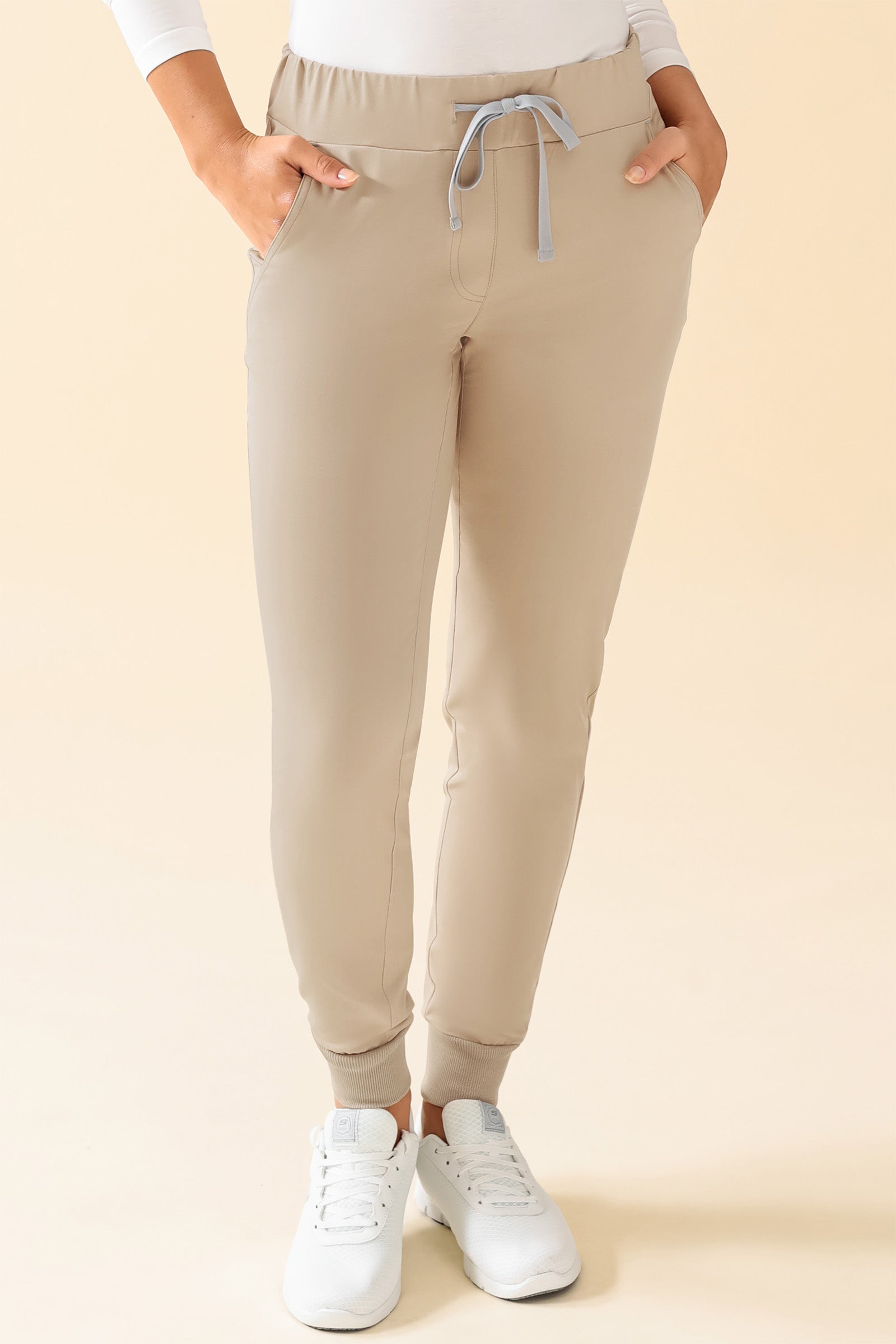 KAERE Hose Damen - Saumbündchen ohne Beintaschen sand