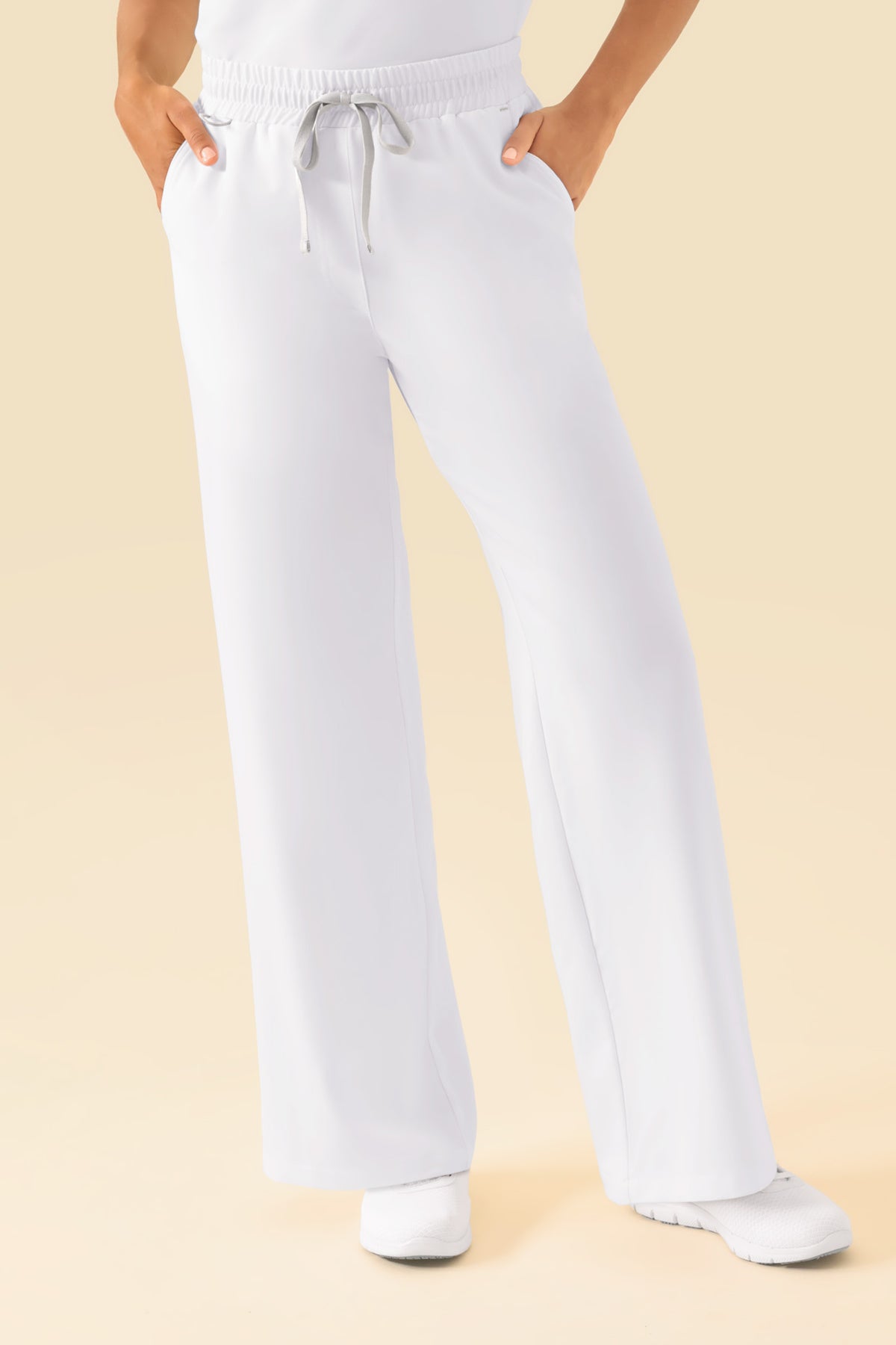 KAERE Hose Damen - weites Bein weiss, Vue de face