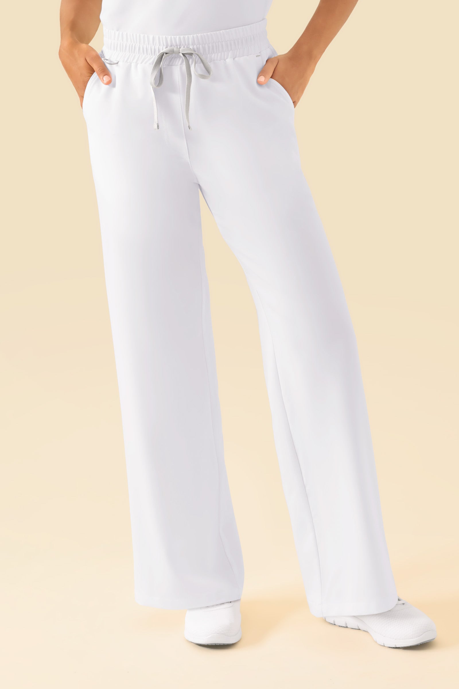 KAERE Hose Damen - weites Bein weiss, Vue de face