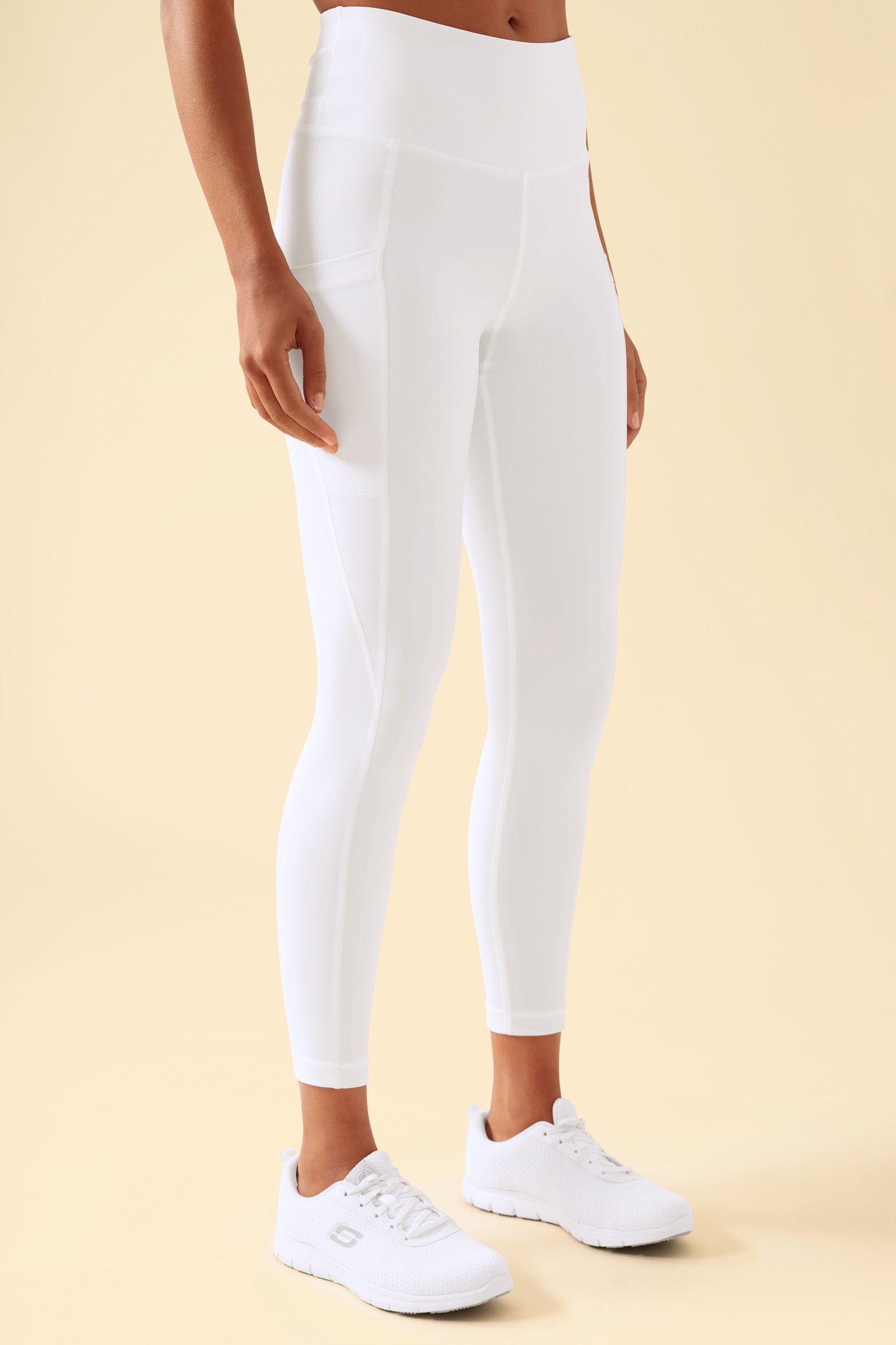 KAERE Leggings Damen - super elastisch weiss, Vue de face