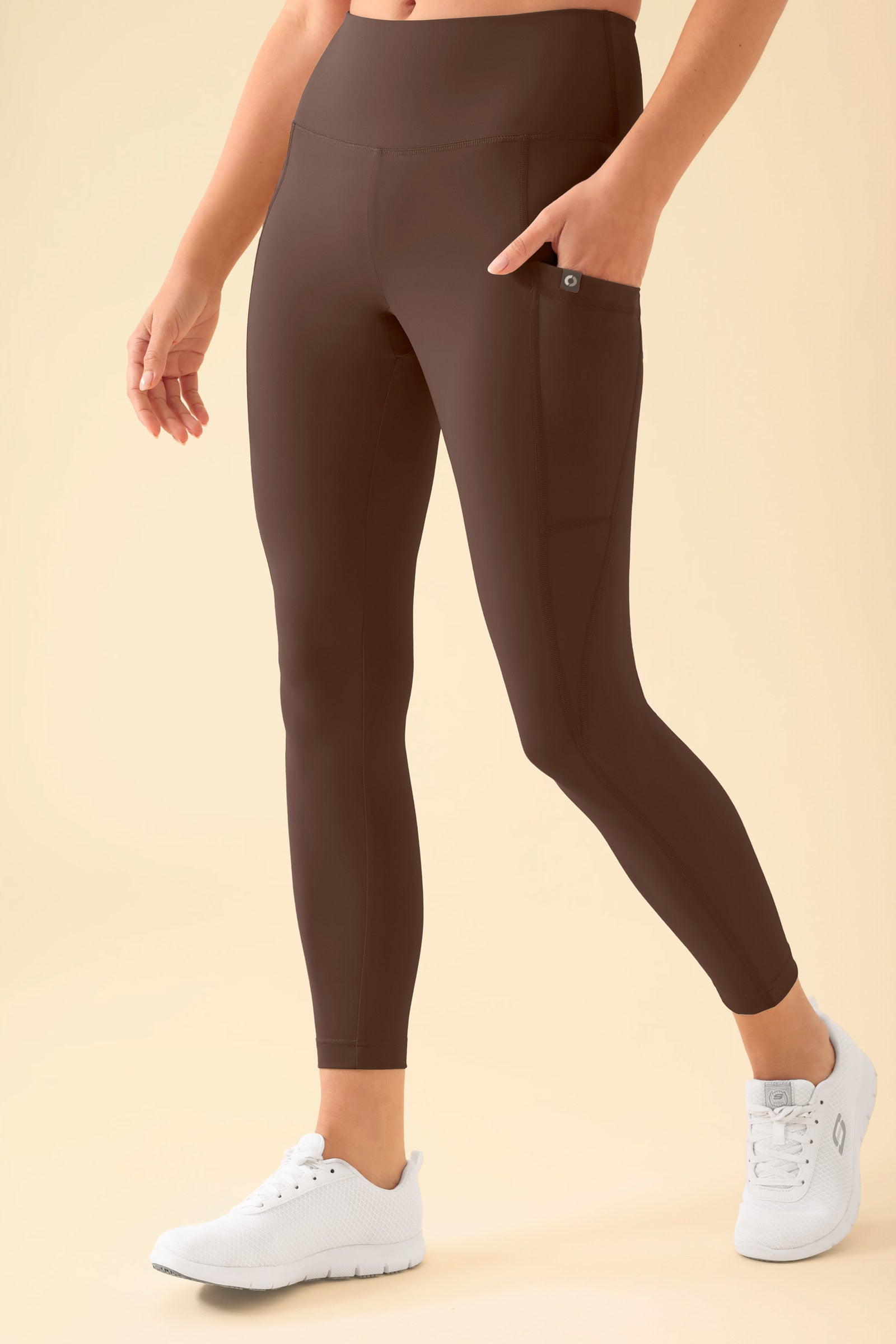 KAERE Leggings Damen - super elastisch coffee, Vue de face