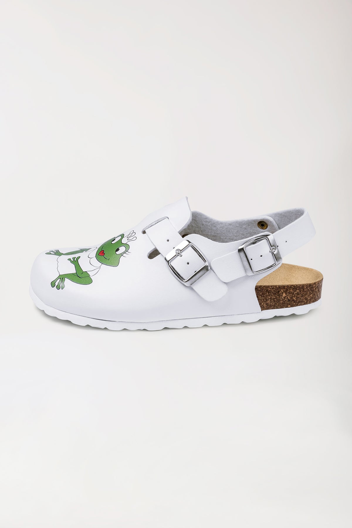 Damen Clog - Motivdruck - weiss, Vue de face