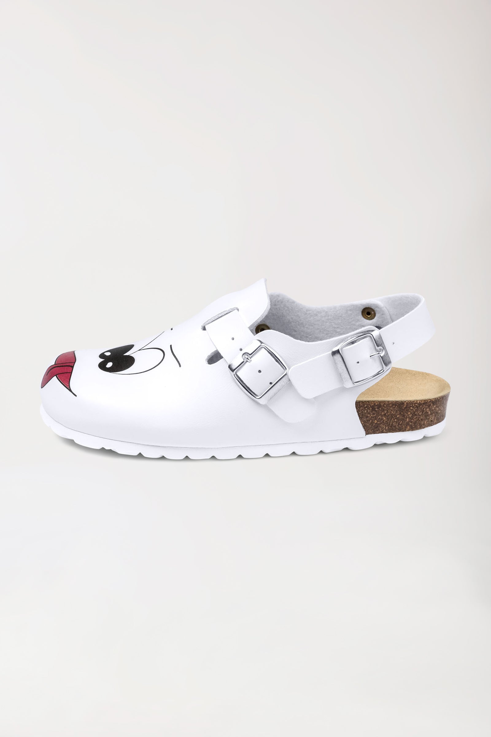 Damen Clog - Motivdruck - weiss/bunt, Vue de face