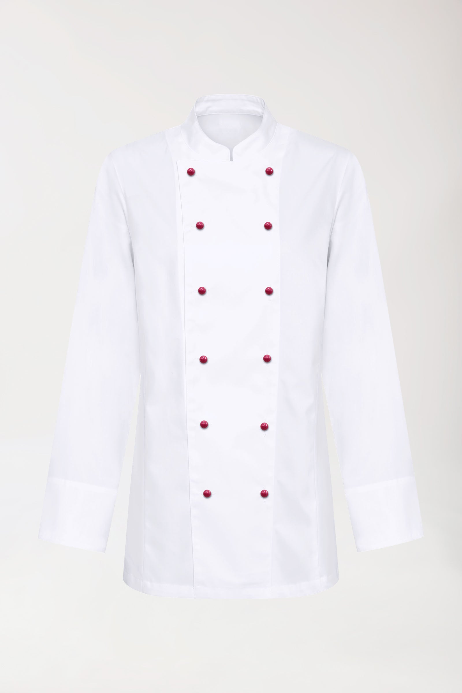 Gastro Kochjacke Damen - 6er Knopfreihe - 1/1 Arm weiss, Vorderansicht