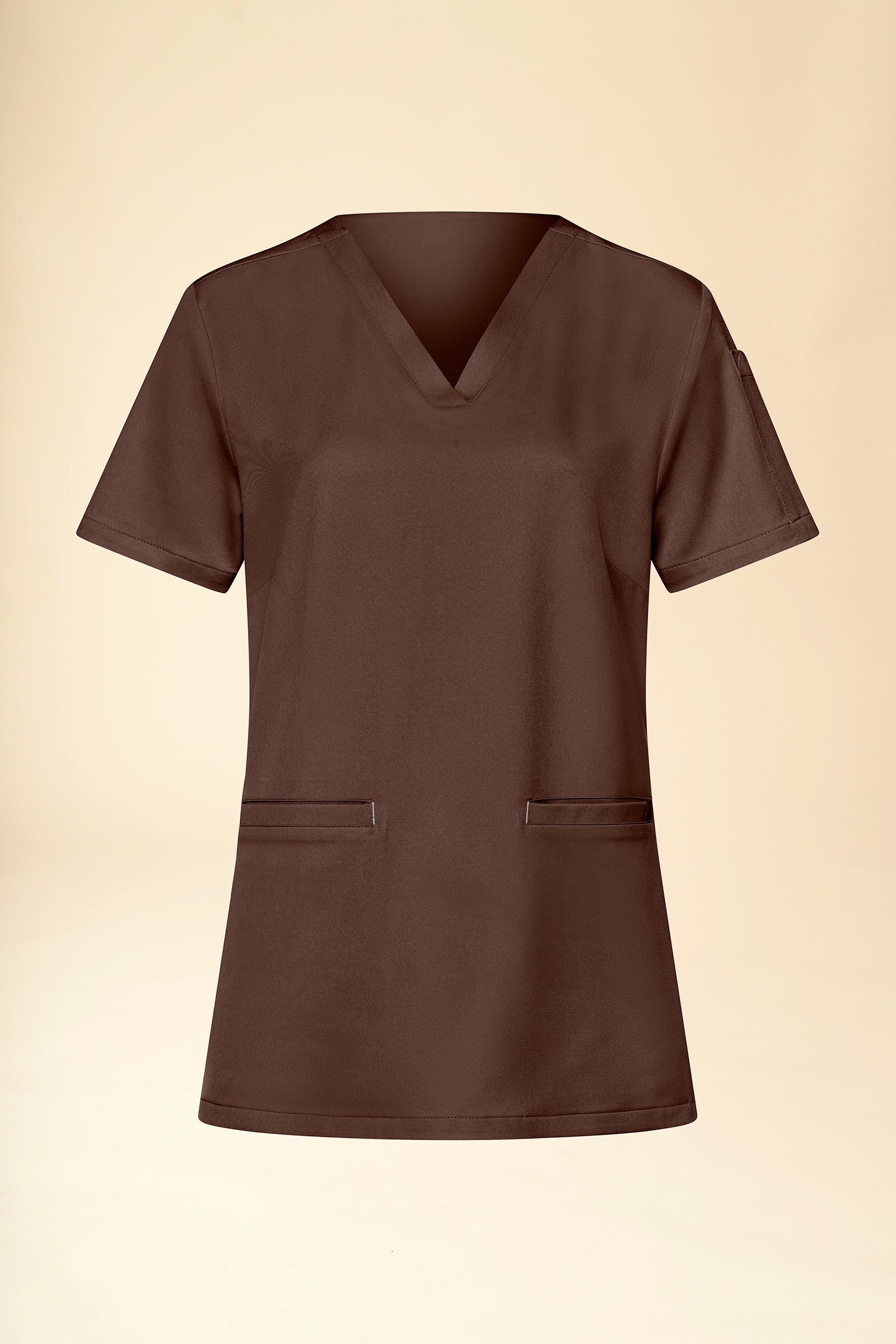 KAERE Schlupfkasack Damen - V-Ausschnitt coffee, Vue de face