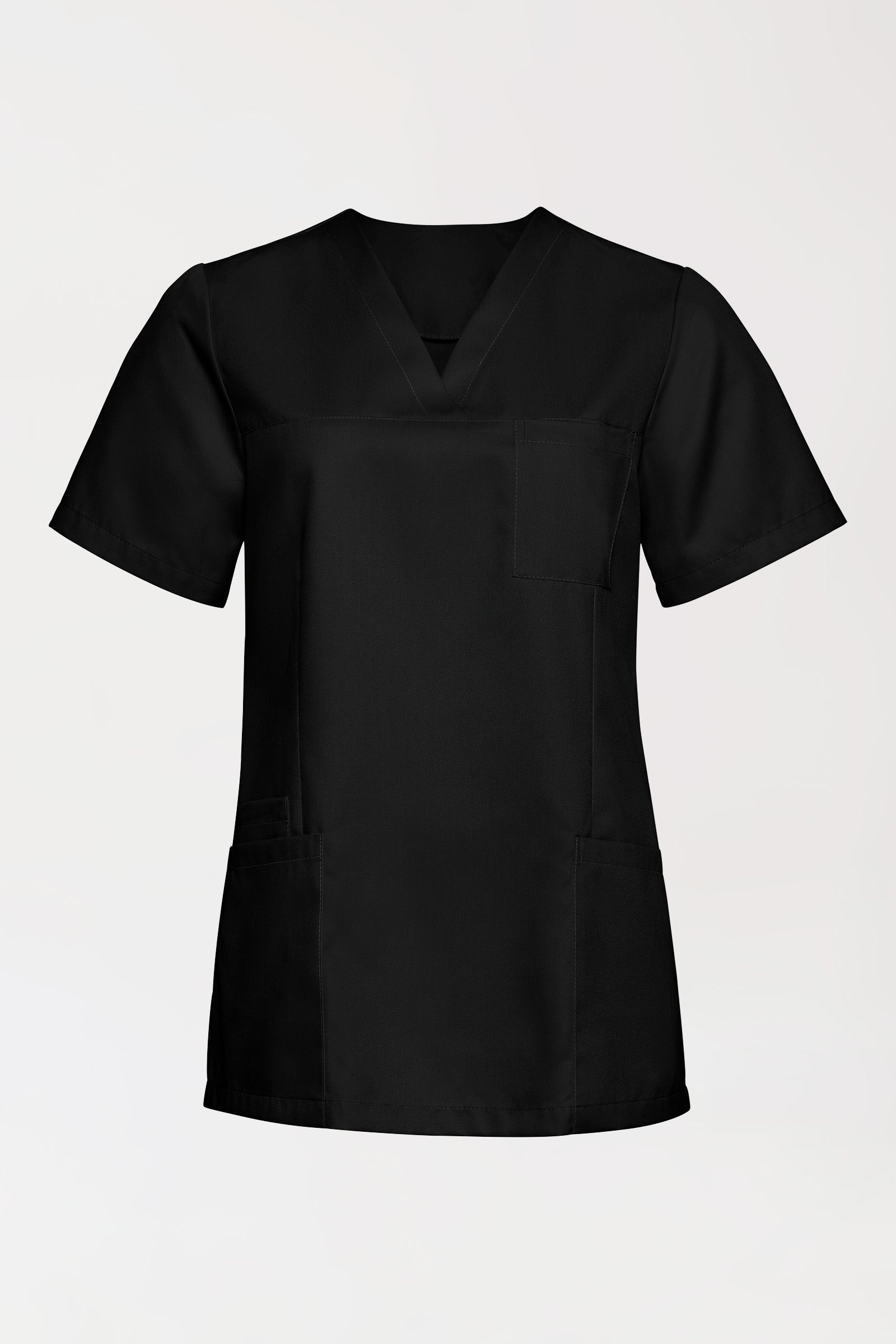TENCEL™ Schlupfkasack Damen - V-Ausschnitt schwarz, Vue de face