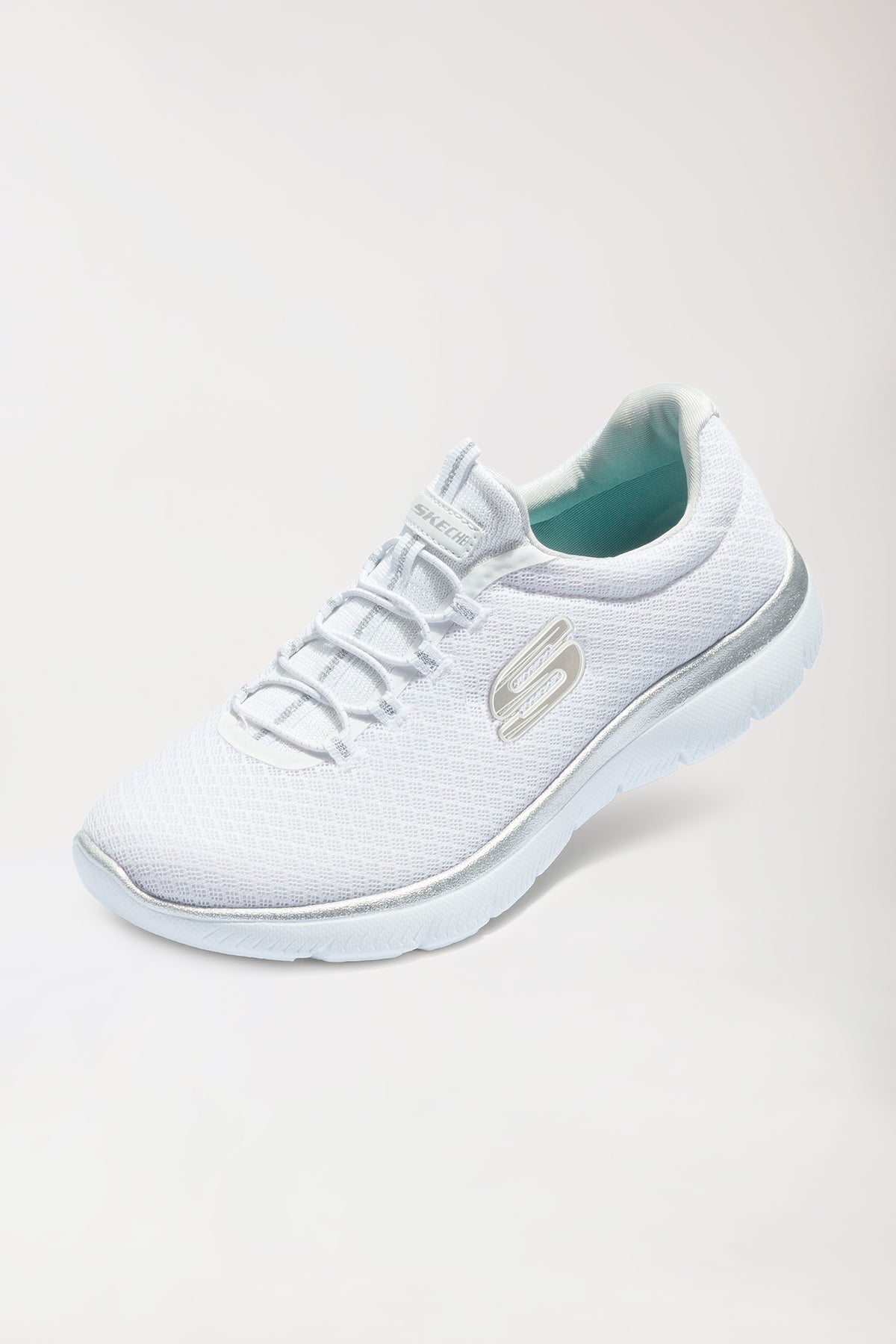 Damen Sneaker-SKECHERS-weiss/silber