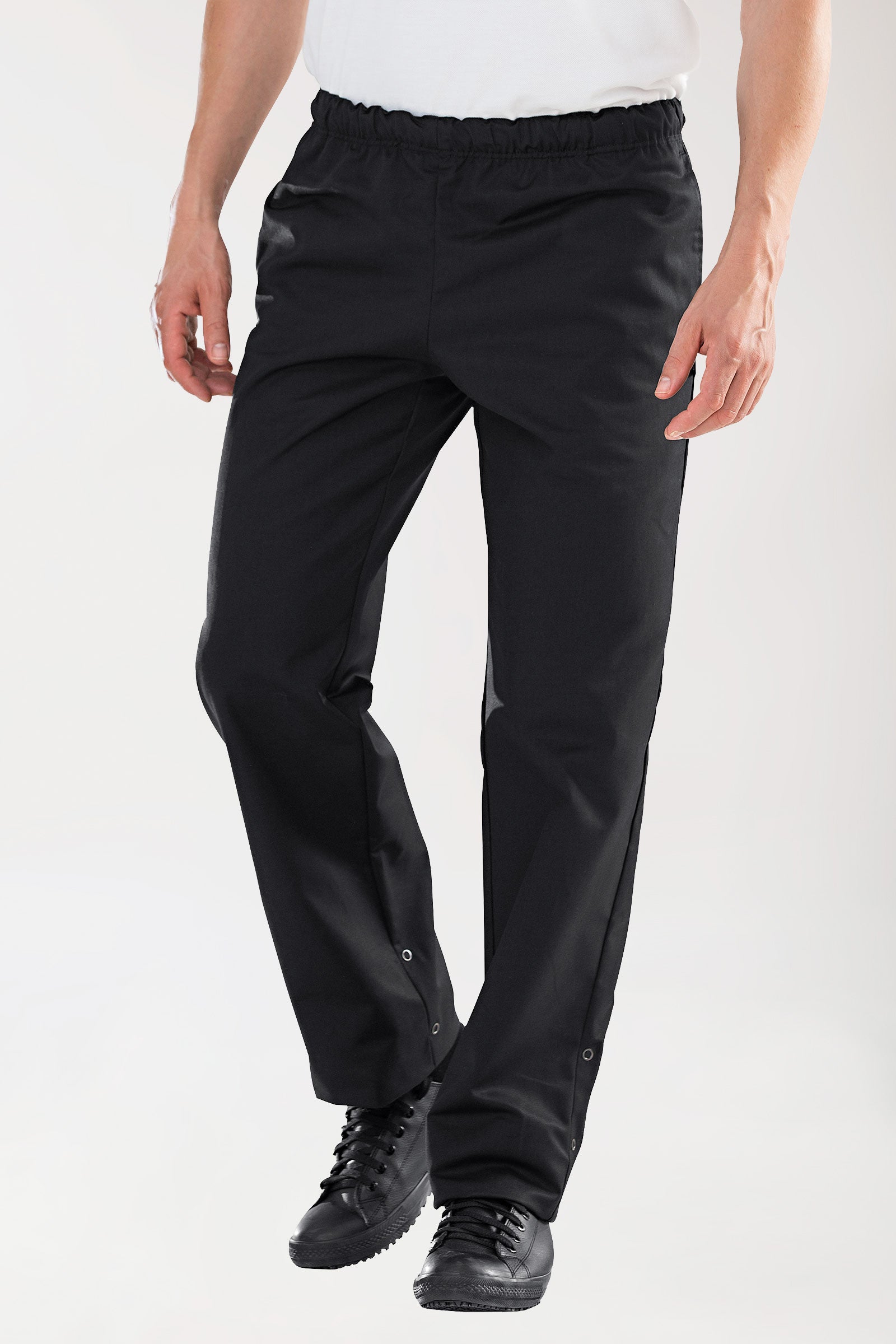 Gastro Hosen Herren - Rundumgummibund schwarz, Vue de face