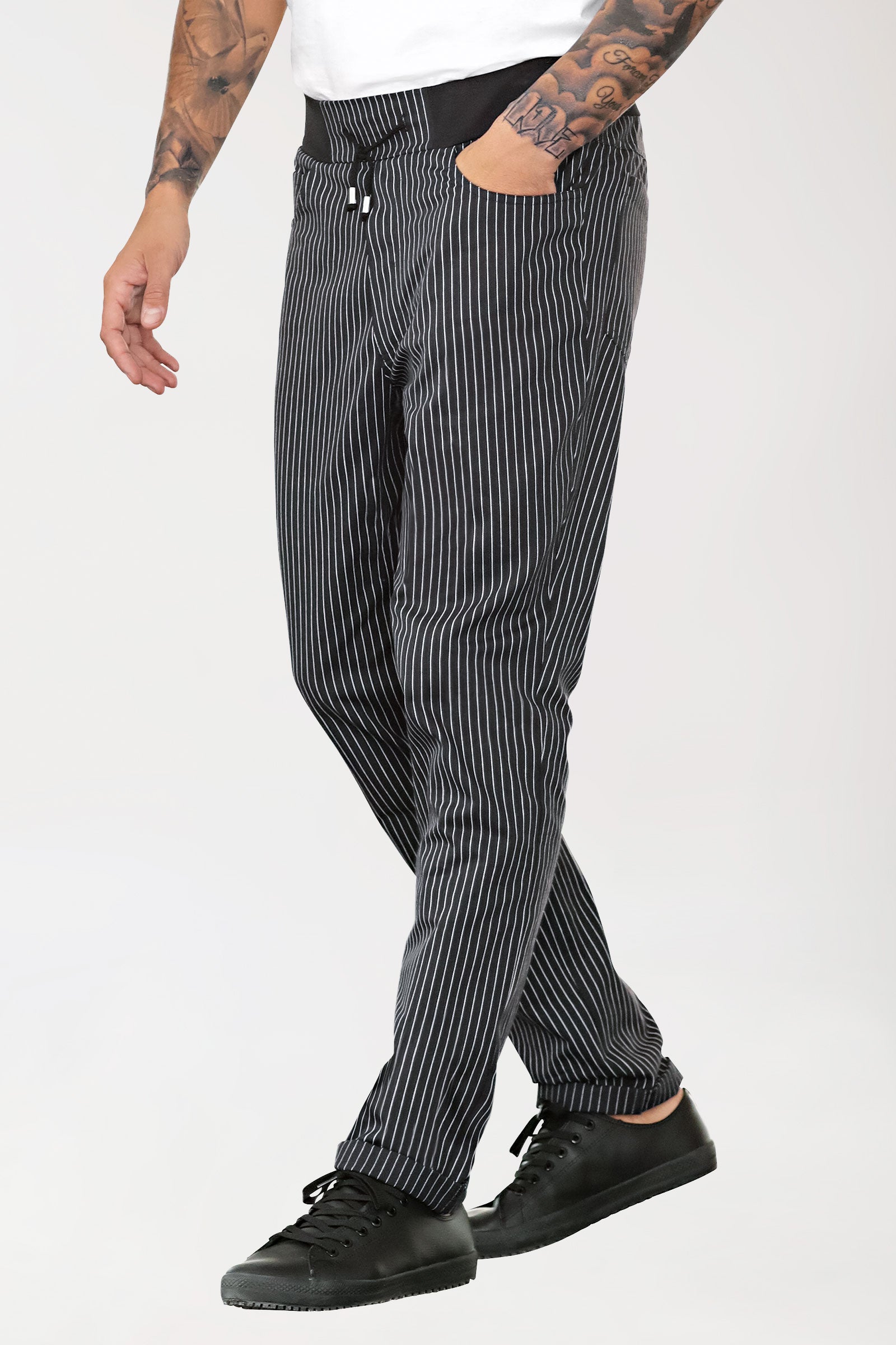 Gastro Hose Herren - Strickbund schwarz/weiss, Vorderansicht
