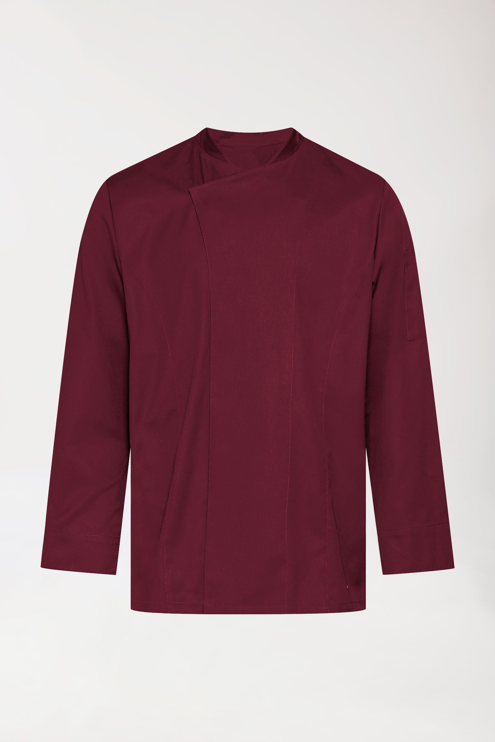 Gastro Kochjacke Herren - 1/1 Arm bordeaux, Vorderansicht