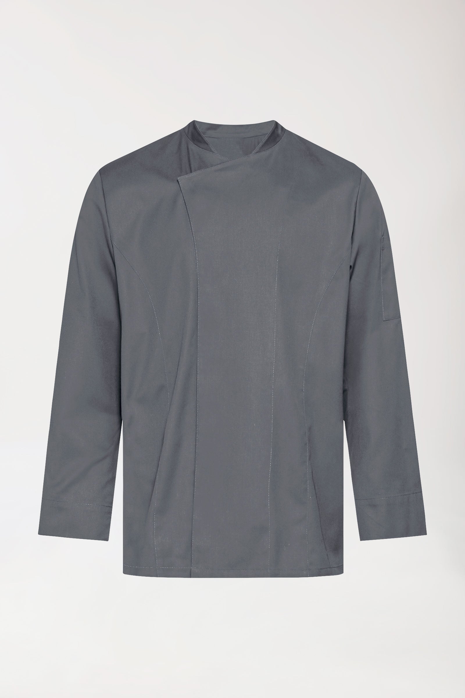 Gastro Kochjacke Herren - 1/1 Arm steingrau, Vue de face