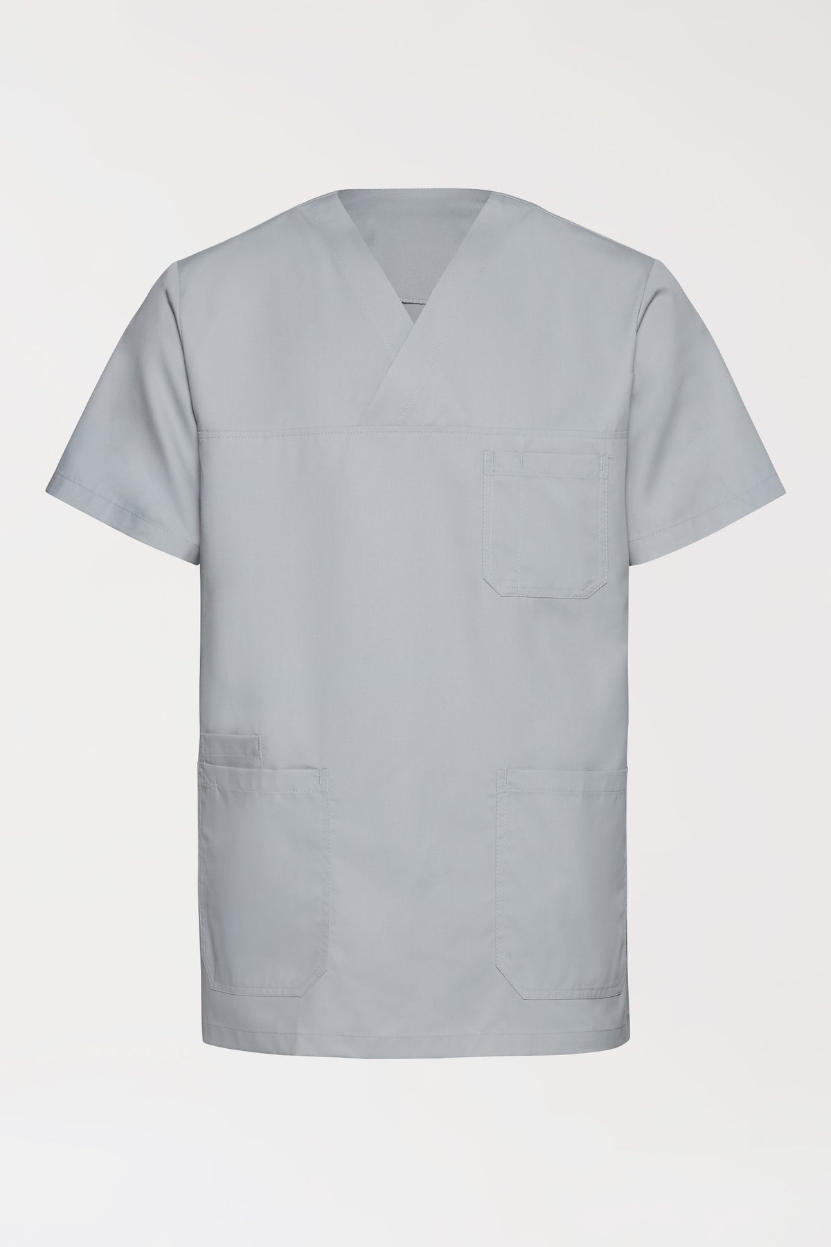 TENCEL™ Schlupfkasack Herren - V-Ausschnitt perlgrau, Vue de face