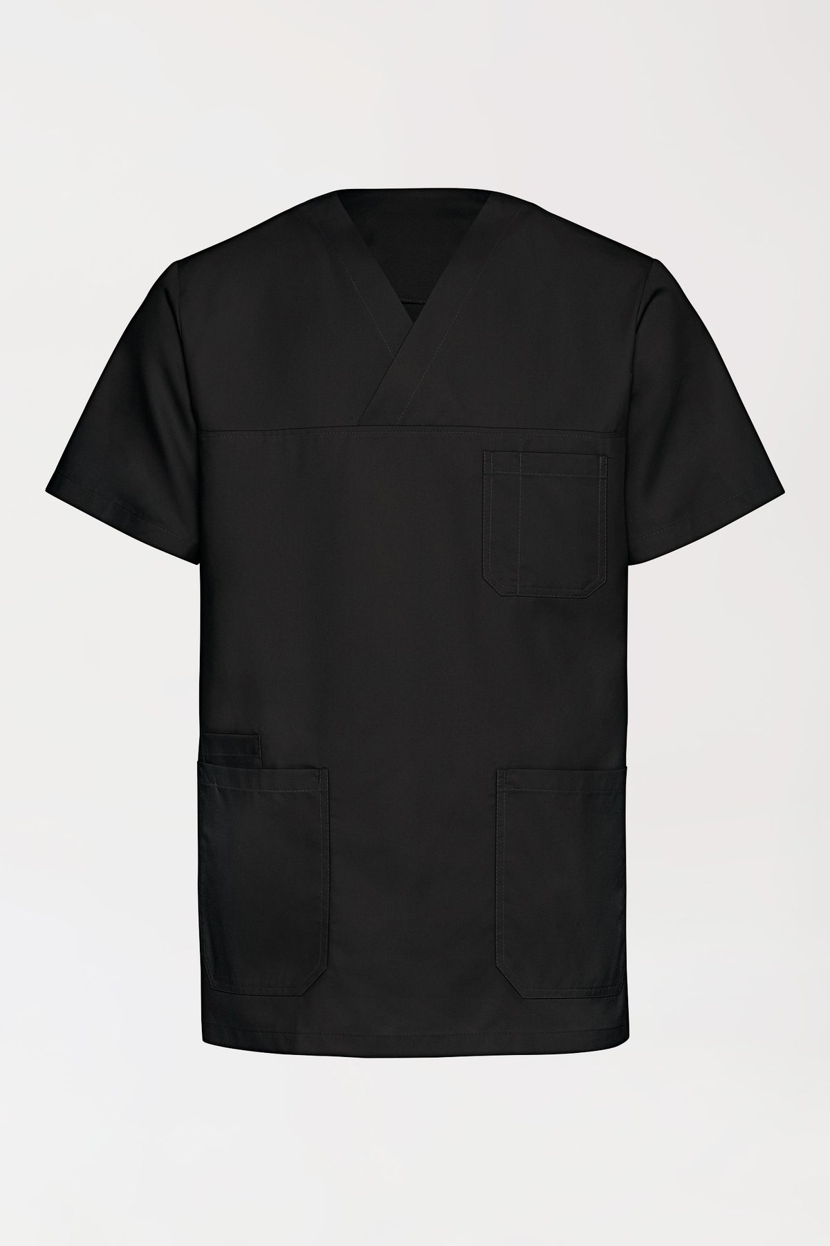TENCEL™ Schlupfkasack Herren - V-Ausschnitt schwarz, Vue de face