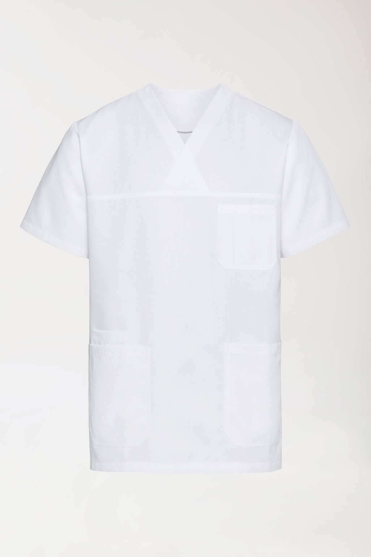 TENCEL™ Schlupfkasack Herren - V-Ausschnitt weiss, Vorderansicht