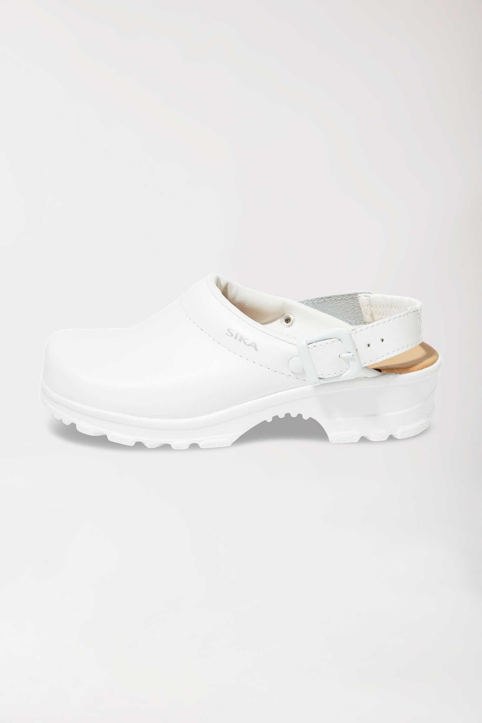 Berufs-Clog Weiss Permair Leder Unisex