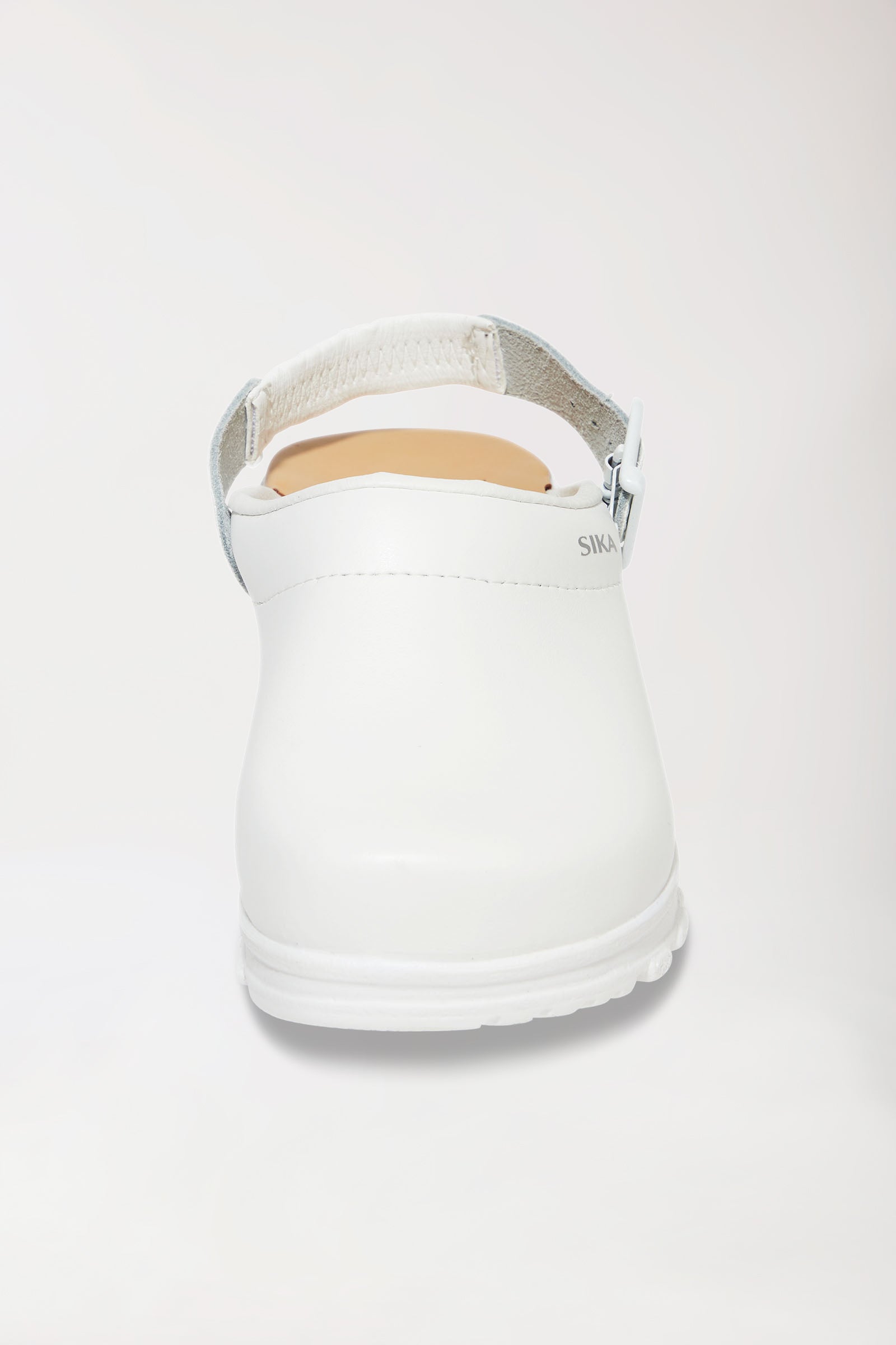 Berufs-Clog Weiss Permair Leder Unisex, Vorderansicht