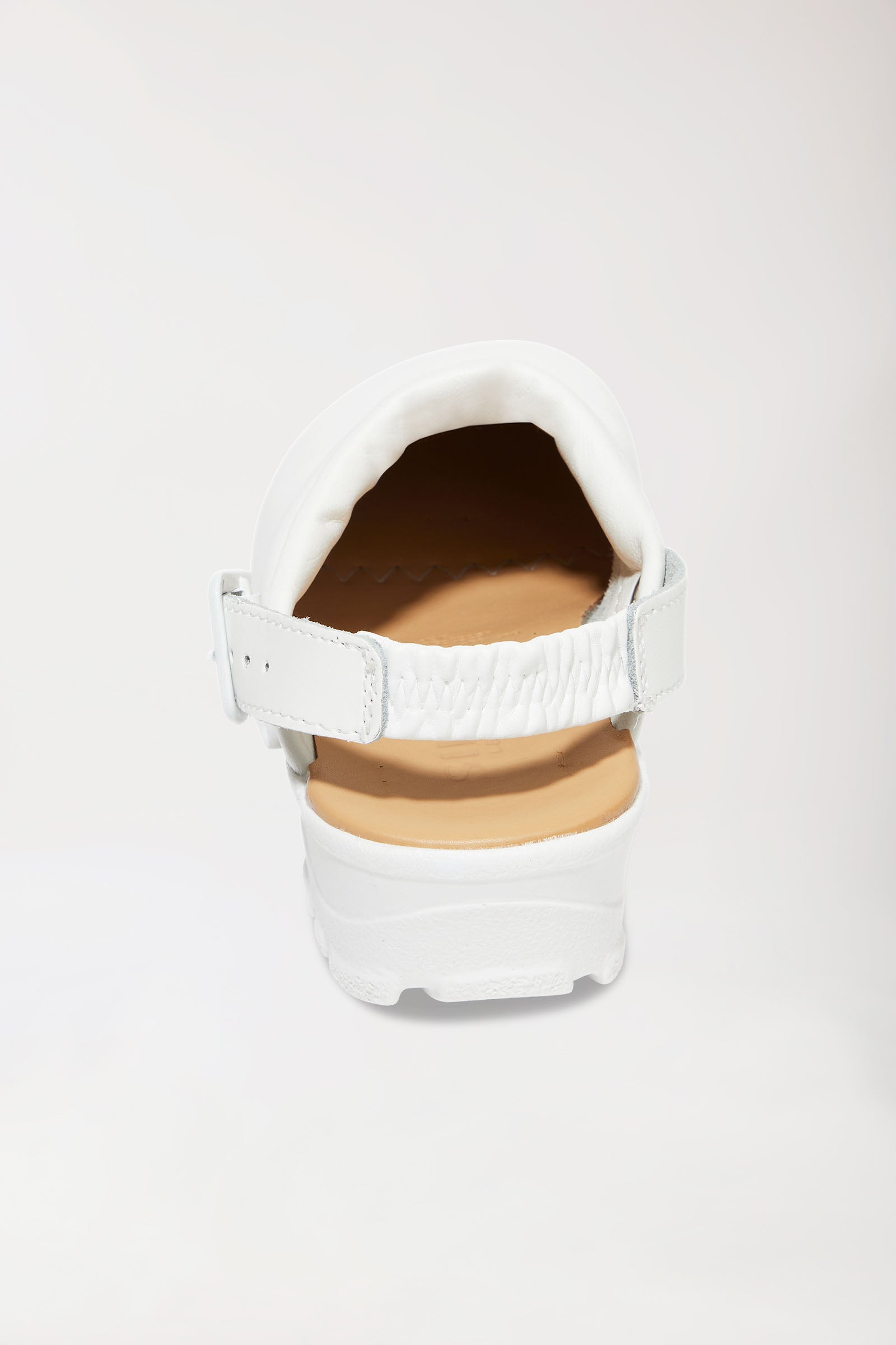 Berufs-Clog Weiss Permair Leder Unisex, Vorderansicht