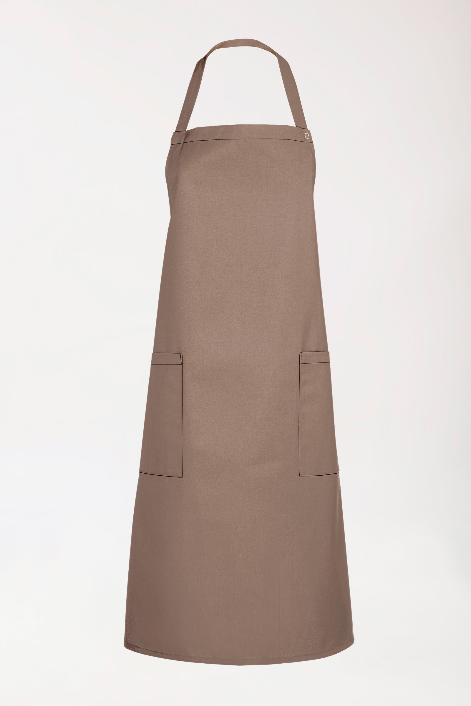 Gastro Latzschürze Unisex - Einheitsgrösse taupe, Vorderansicht