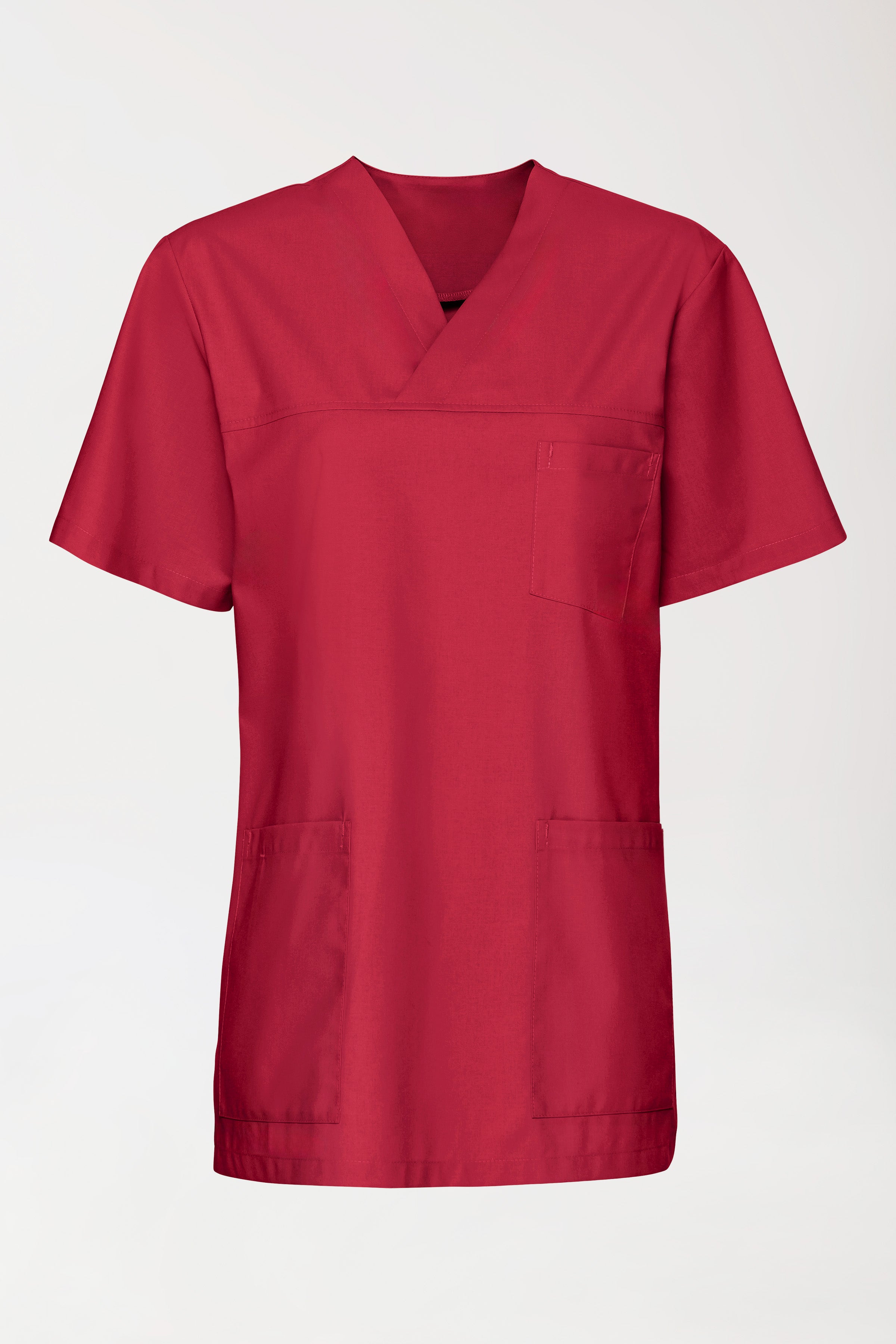 Schlupfkasack Unisex - V-Ausschnitt rot, Vorderansicht