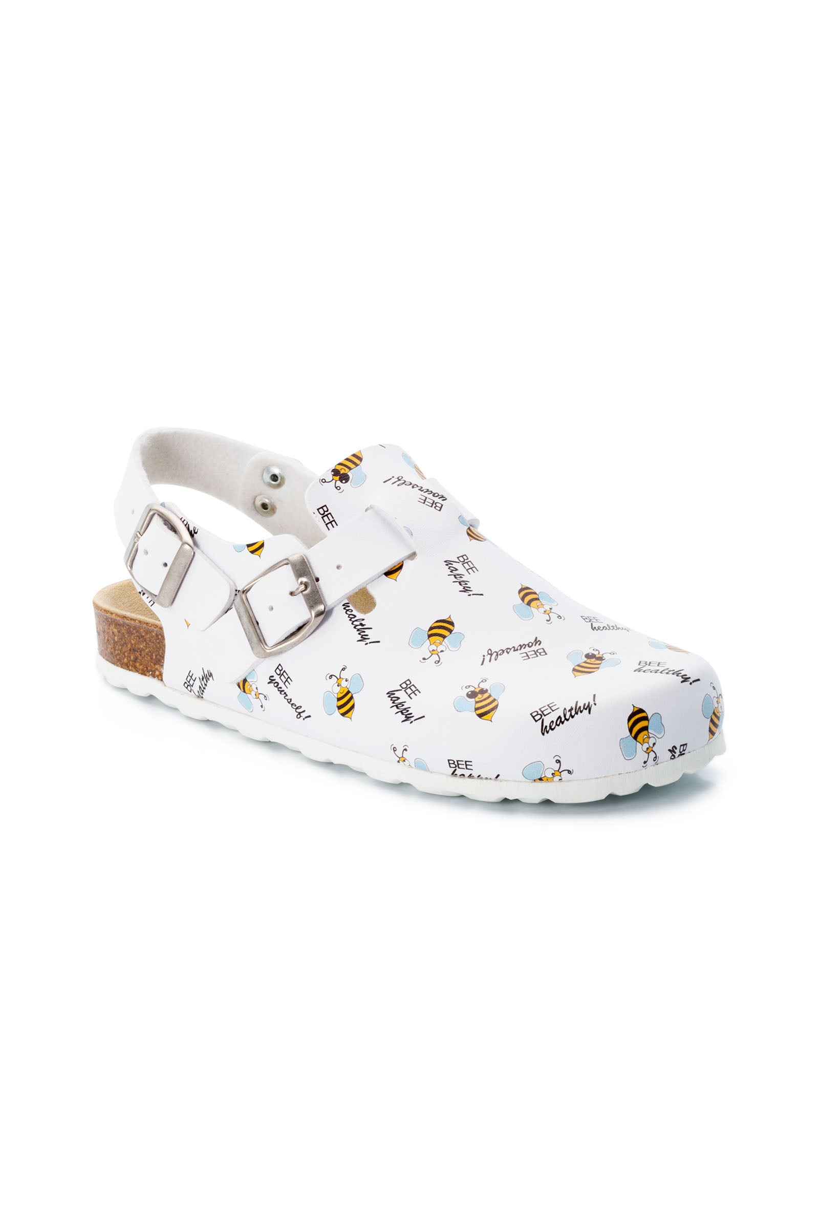 Unisex Clog weiss/gelb/schwarz