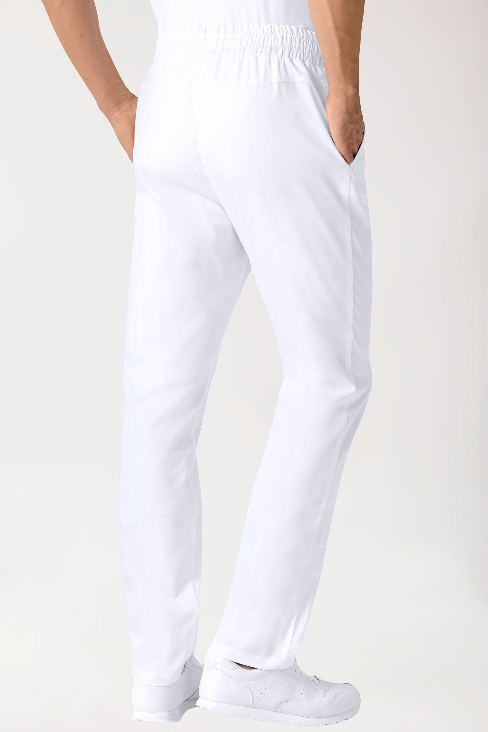 Hose Unisex - hoher Bund - Rundumgummi - weiss, Vorderansicht