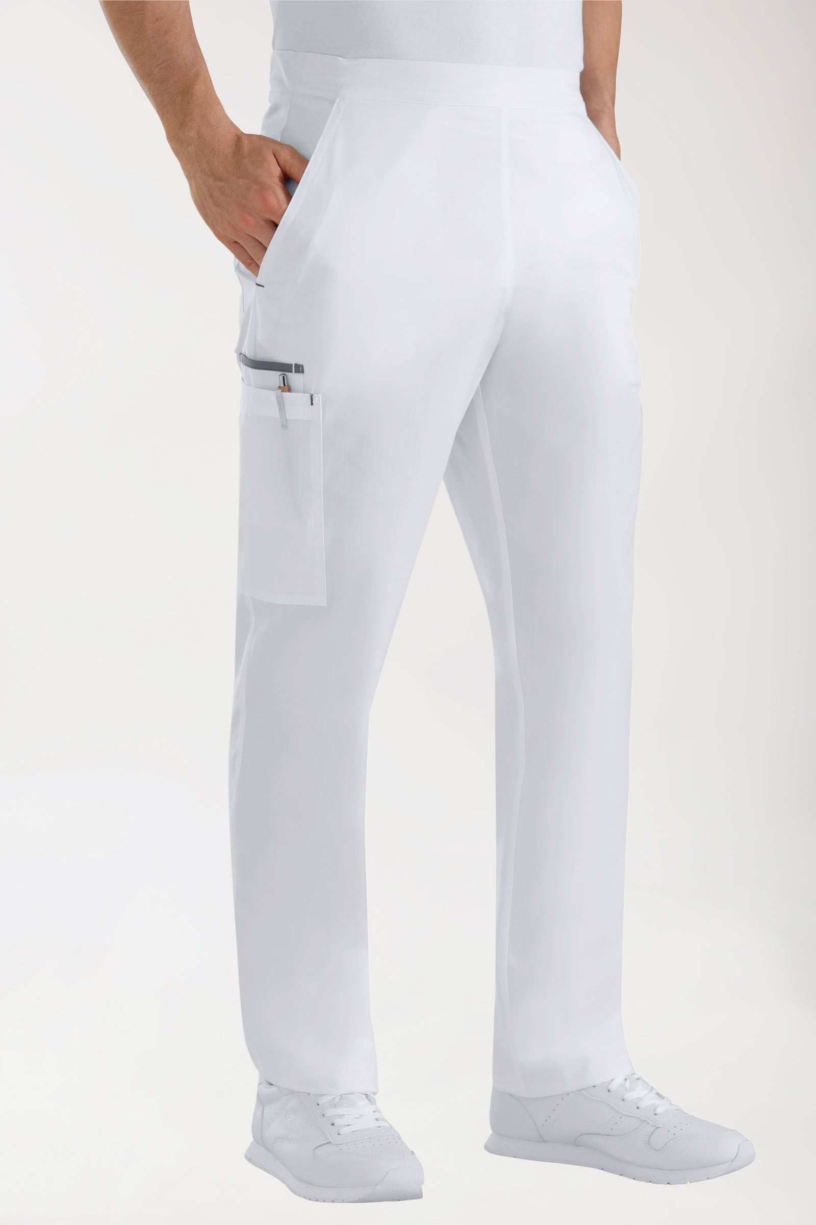 Hose Weiss mit Steingrau Unisex, Vue de face