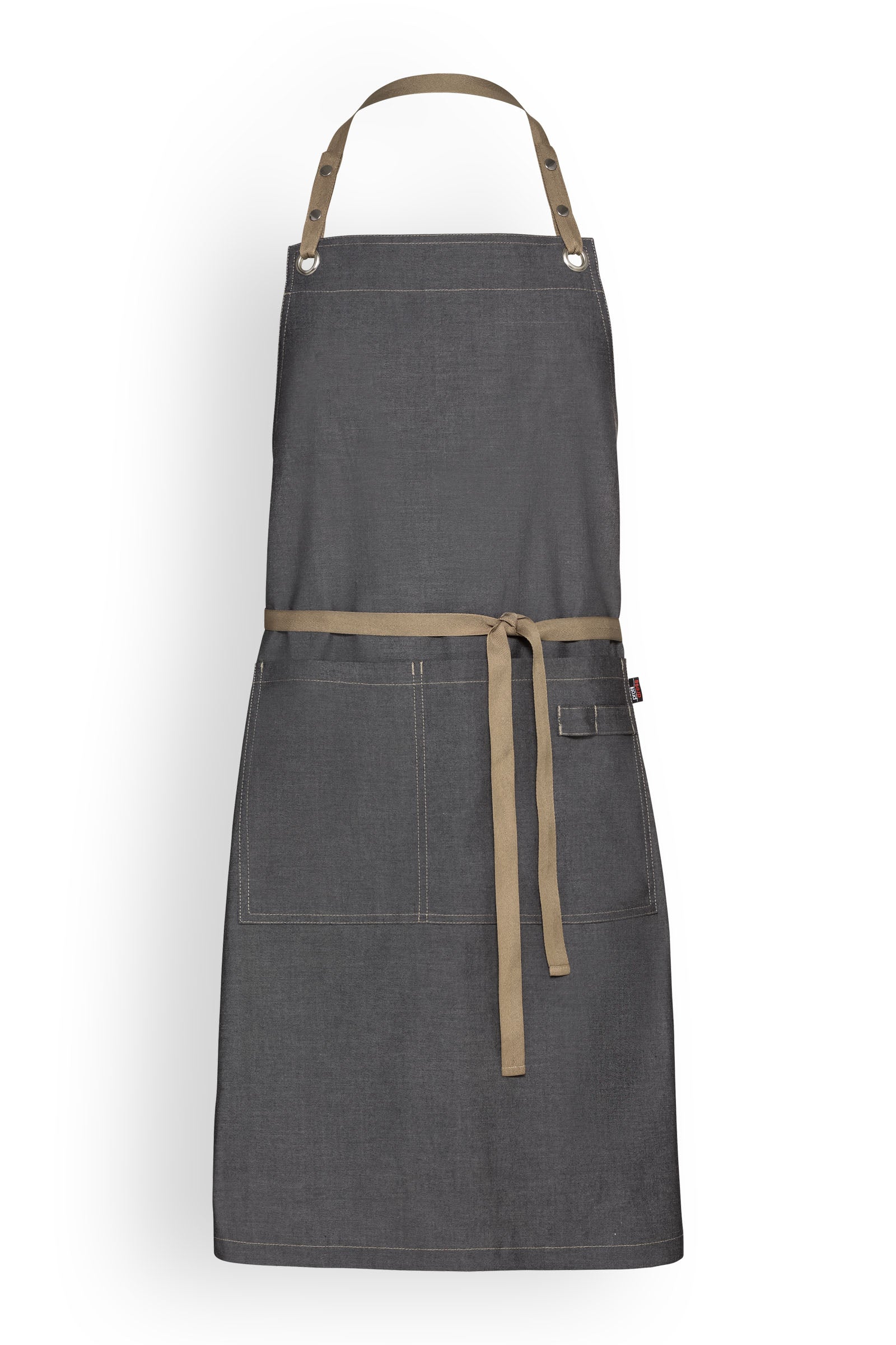 Latzschürze Metallösen Jeansschwarz, Vue de face