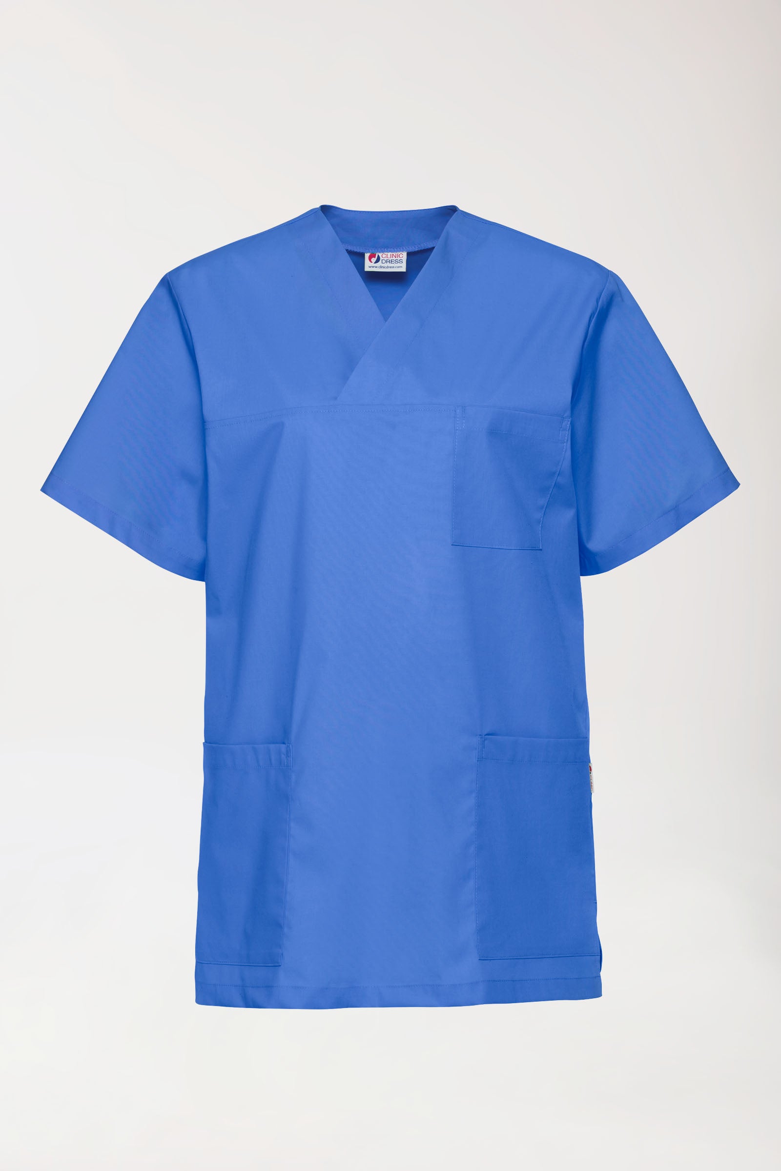 Stretch Schlupfkasack Unisex - V-Ausschnitt königsblau, Vue de face