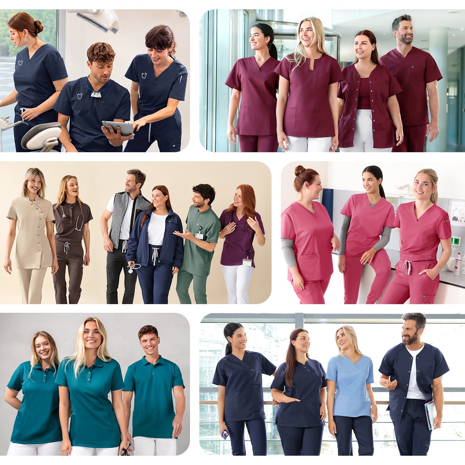 Mehrere Teamaufnahmen in Kachelform