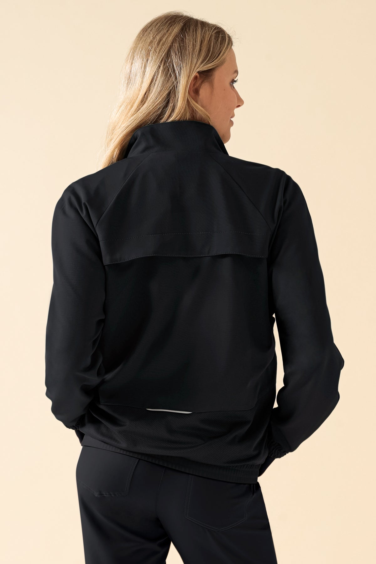 KAERE Blousonjacke Damen - mit elastischen Bündchen schwarz, Vue de dos 