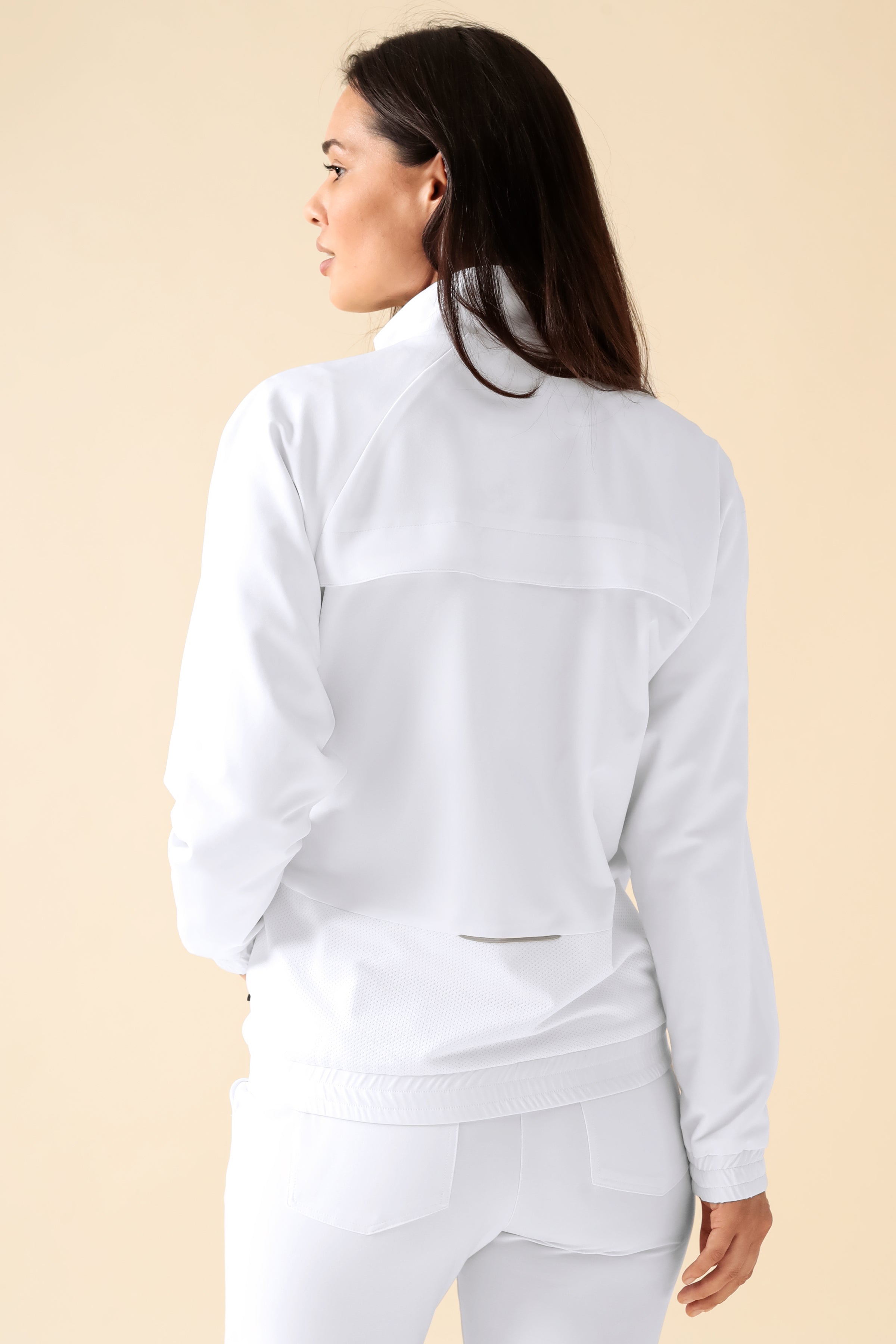 KAERE Blousonjacke Damen - mit elastischen Bündchen weiss, Rückansicht 